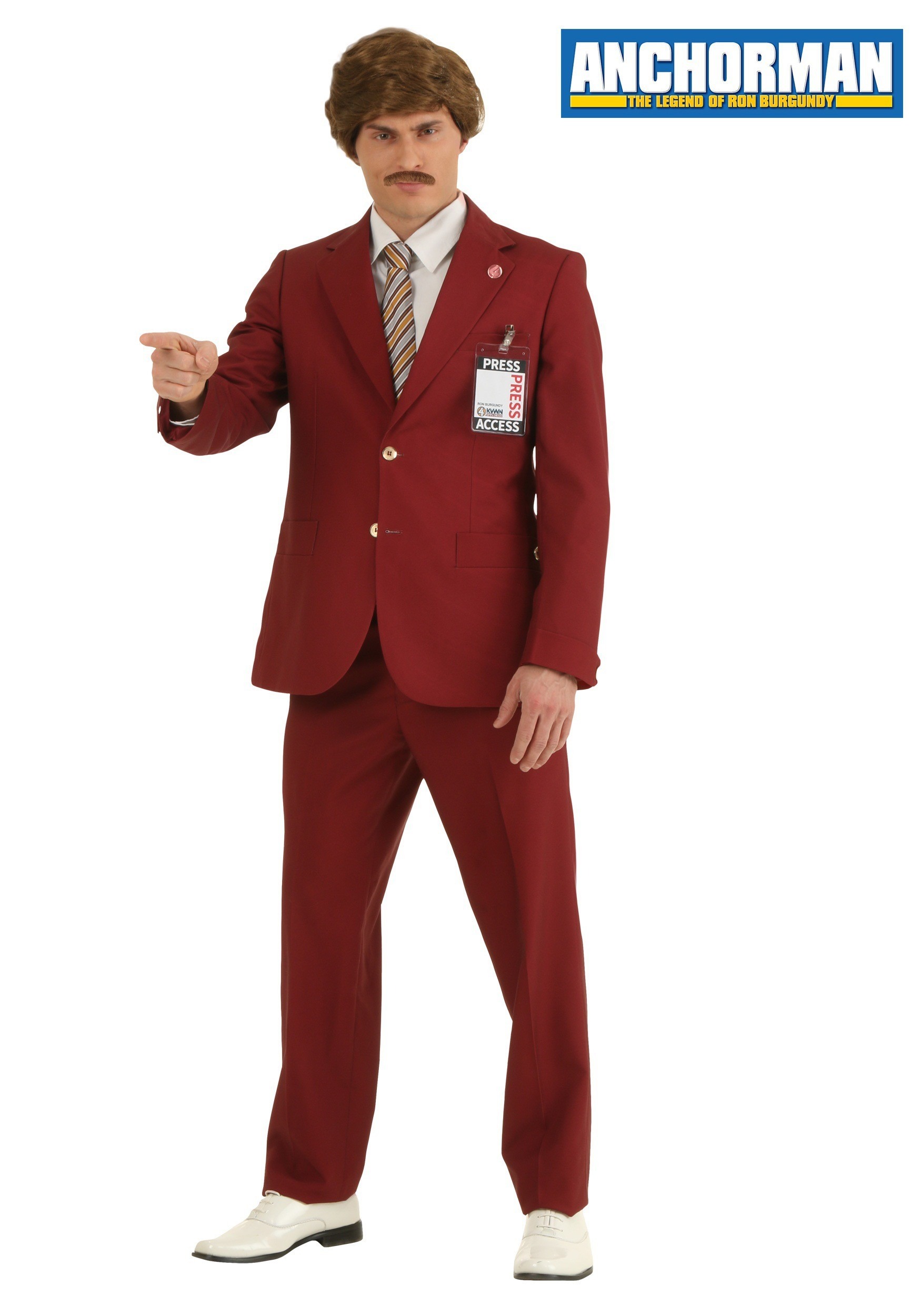 Photos - Fancy Dress FUN Costumes Men's Plus Size Authentic Ron Burgundy Suit Costume Red FUN60