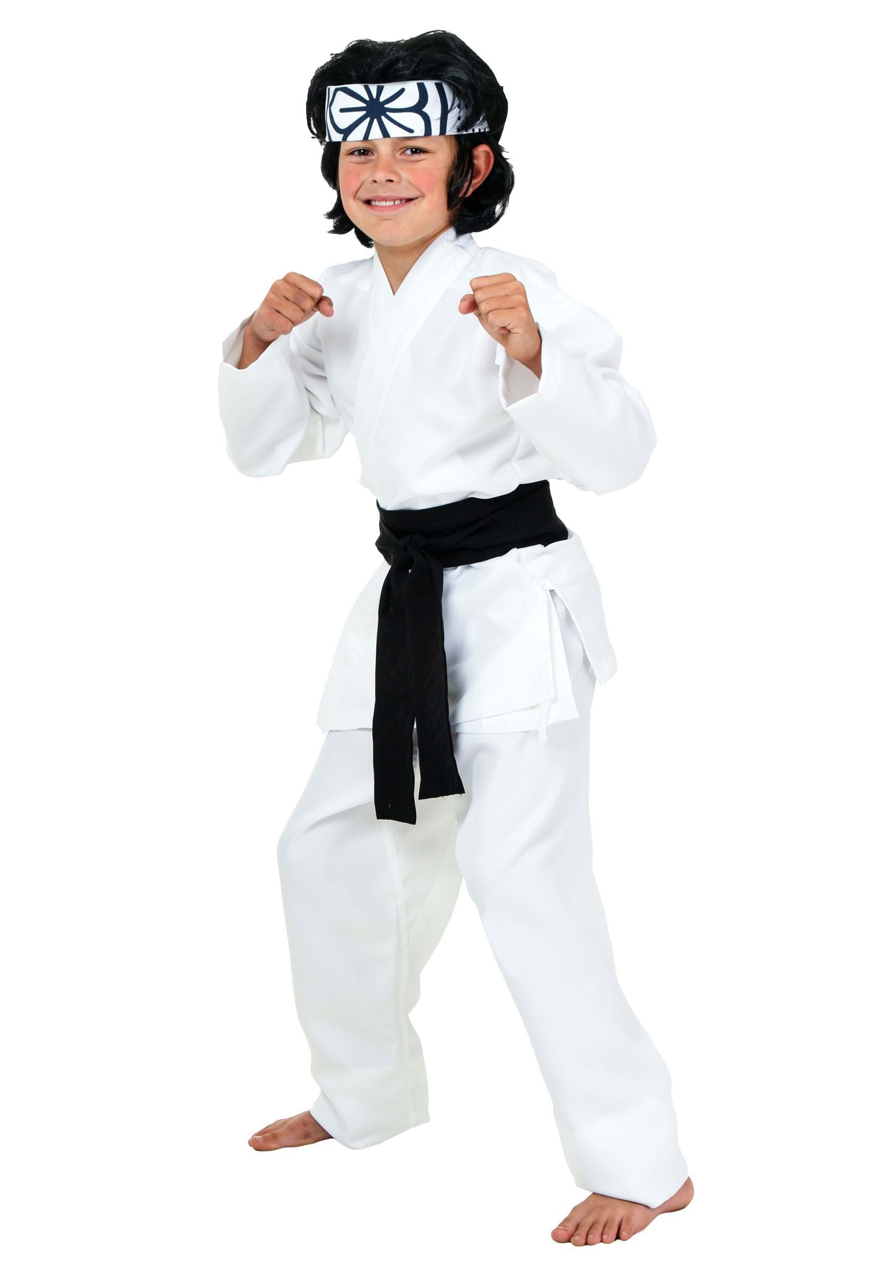 Photos - Fancy Dress KID FUN Costumes Karate  Daniel San Costume for Kids Black/Green/Wh 