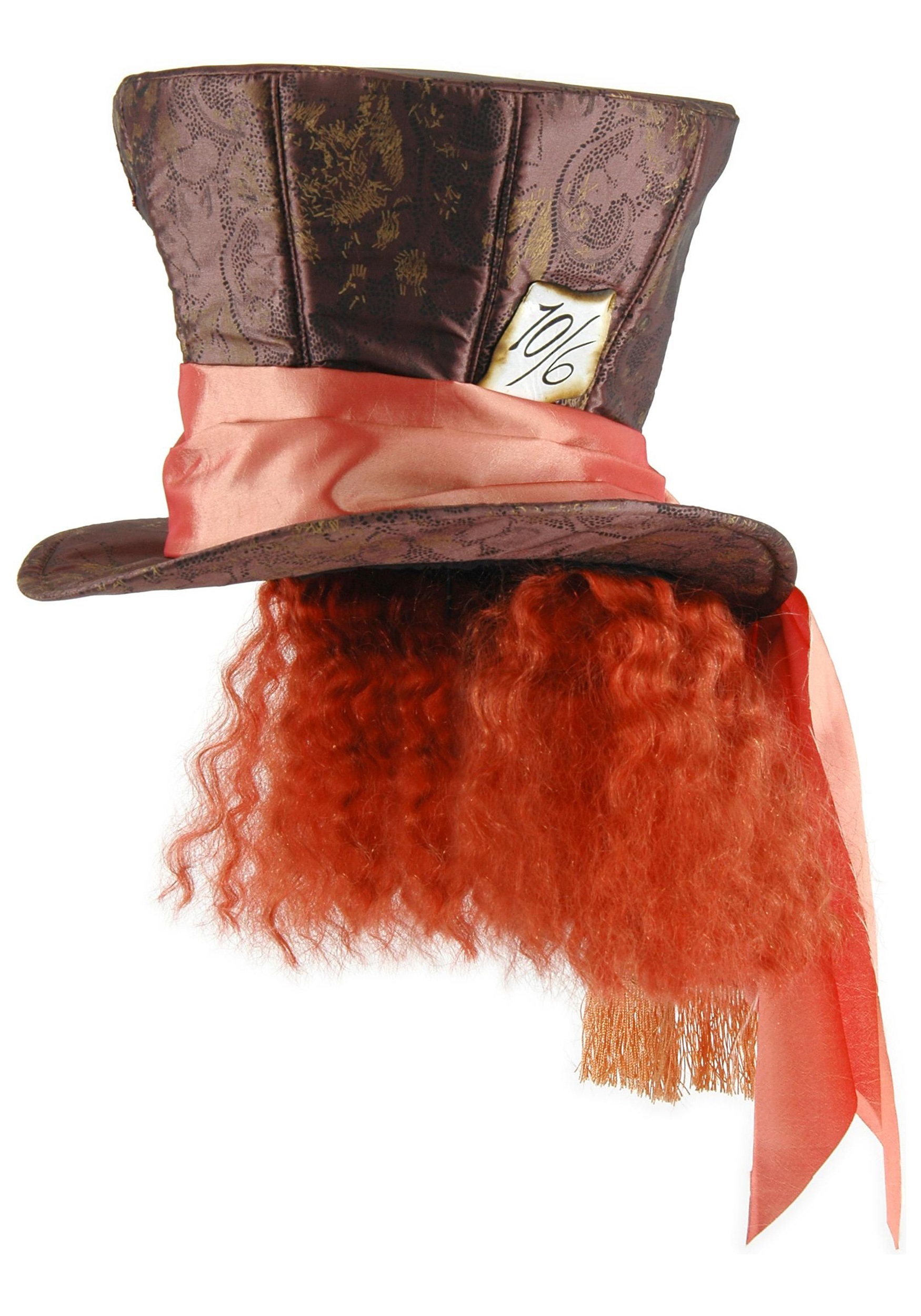 Mad Hatter Wonderland Movie Costume Hat with Hair