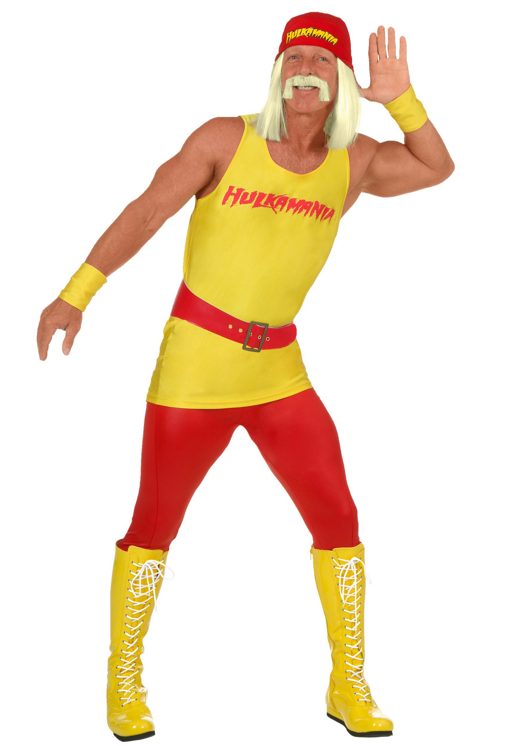 Photos - Fancy Dress WWE FUN Costumes Men's  Hulk Hogan Costume Red/Yellow FUN6098AD 
