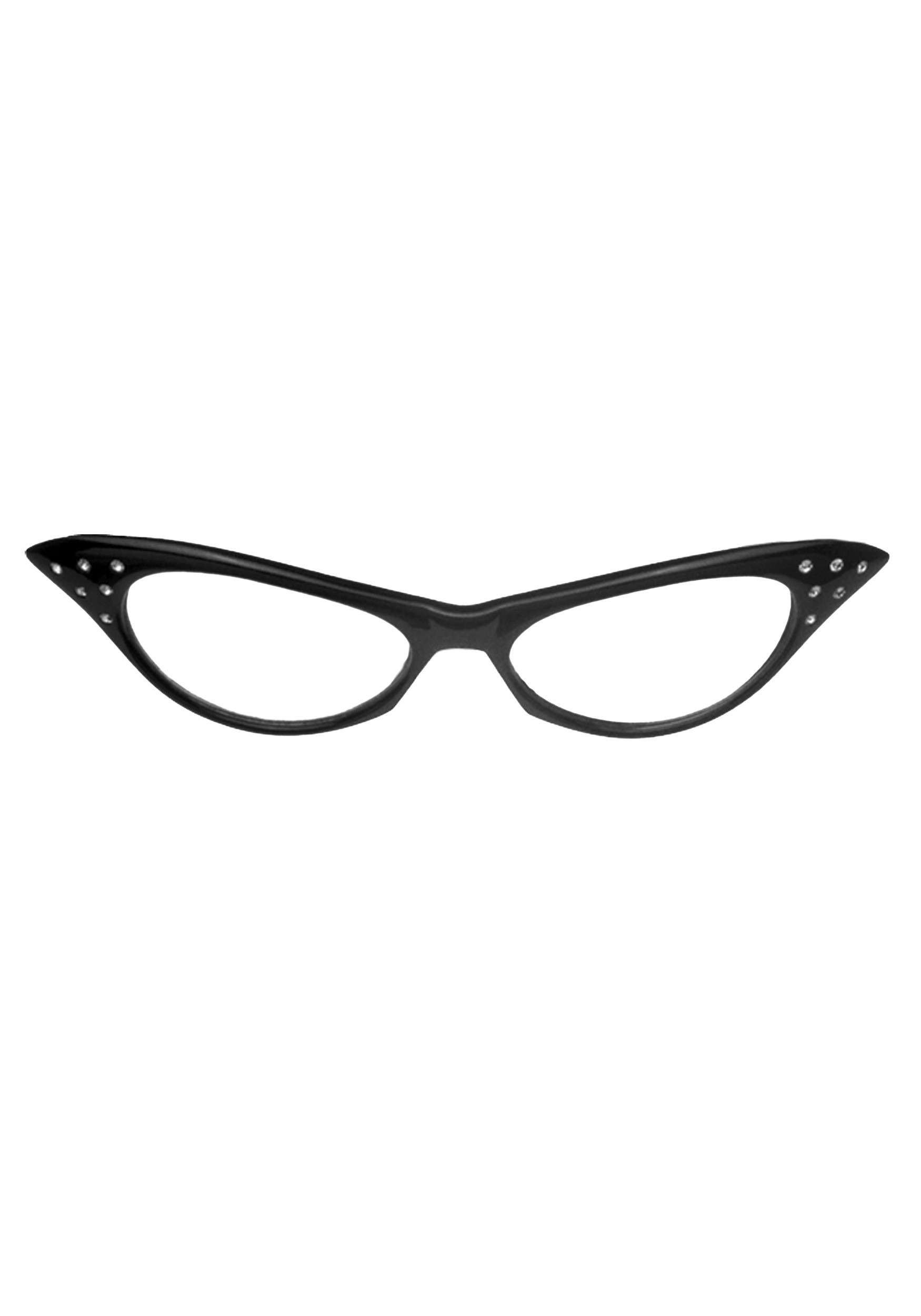 50s Retro Black Cat Eye Frame Costume Glasses | Decade Accessories