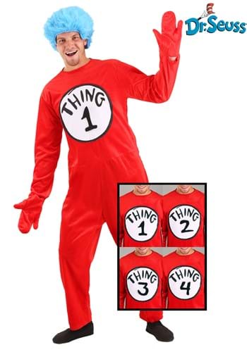 Adult Dr Seuss Storybook Thing 1 And 2 Costume