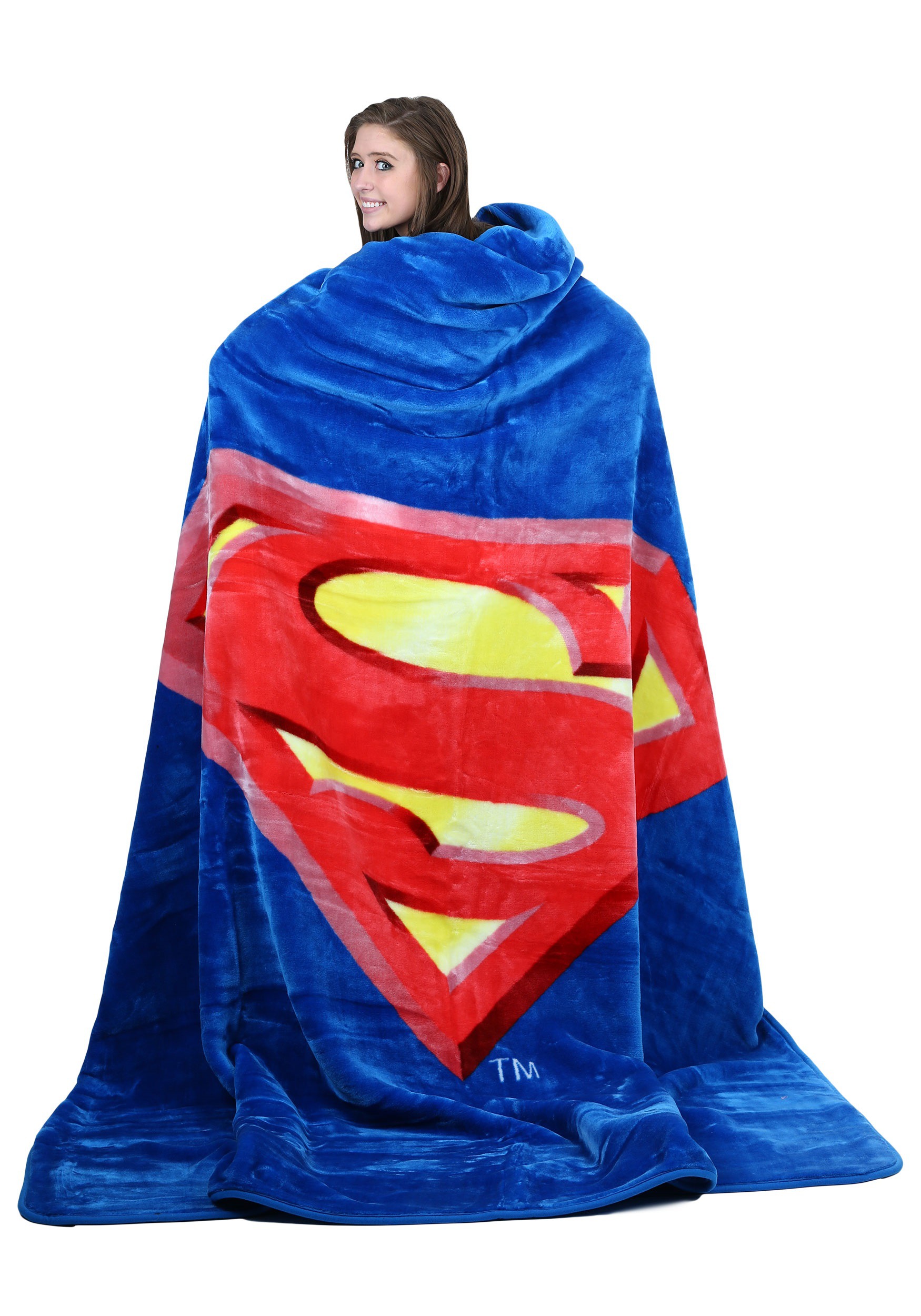 Details about   DC Comics Superman Shield Queen Size FLANNEL Blanket Faux Mink 