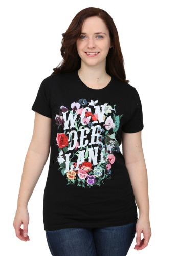 Alice In Wonderland Flowers Womens T-shirt