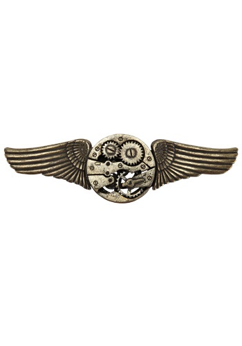 Antique Gear Wing Steampunk Pin