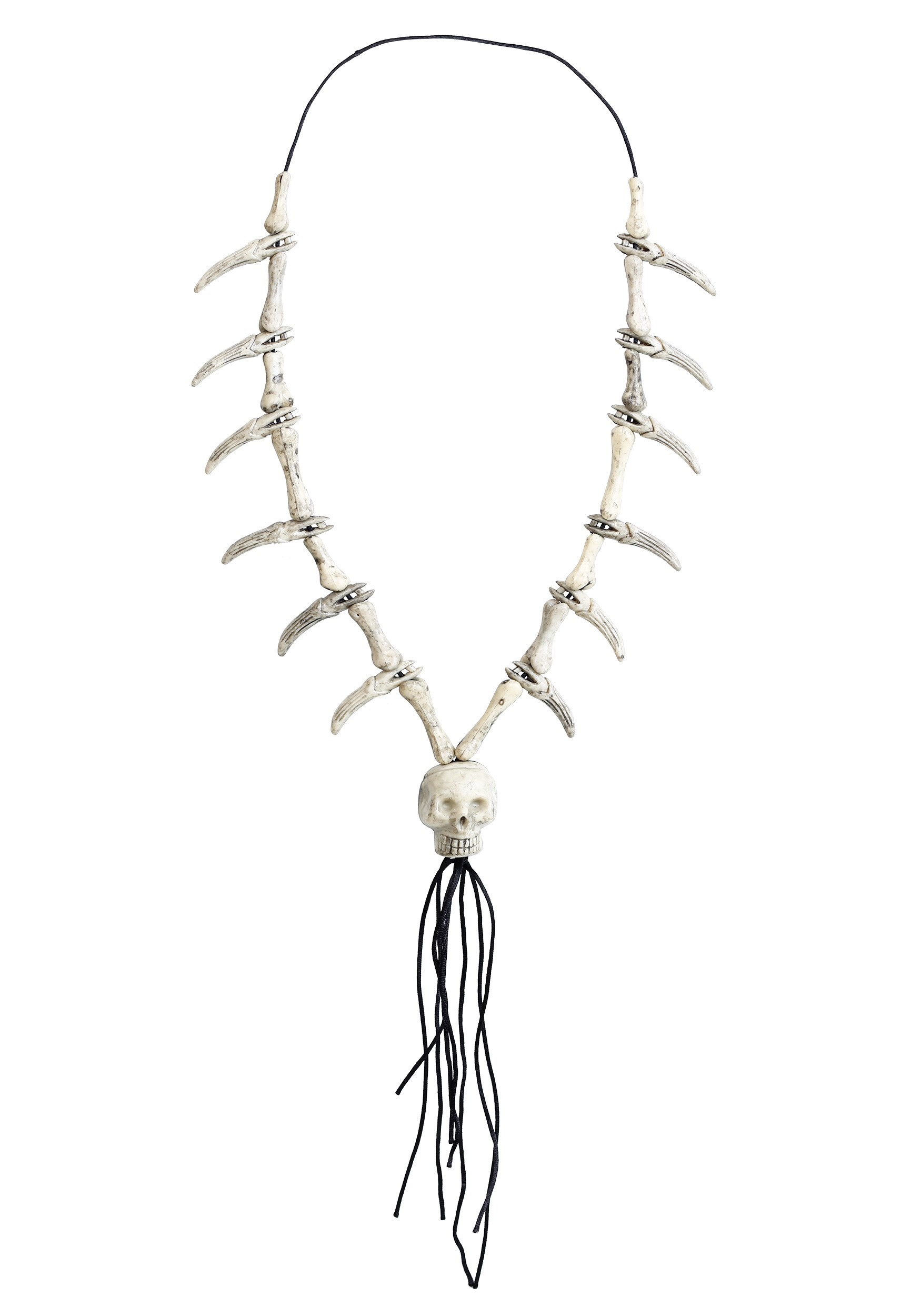 Adult Faux Ivory Necklace with Skull Pendant | Halloween Accessories