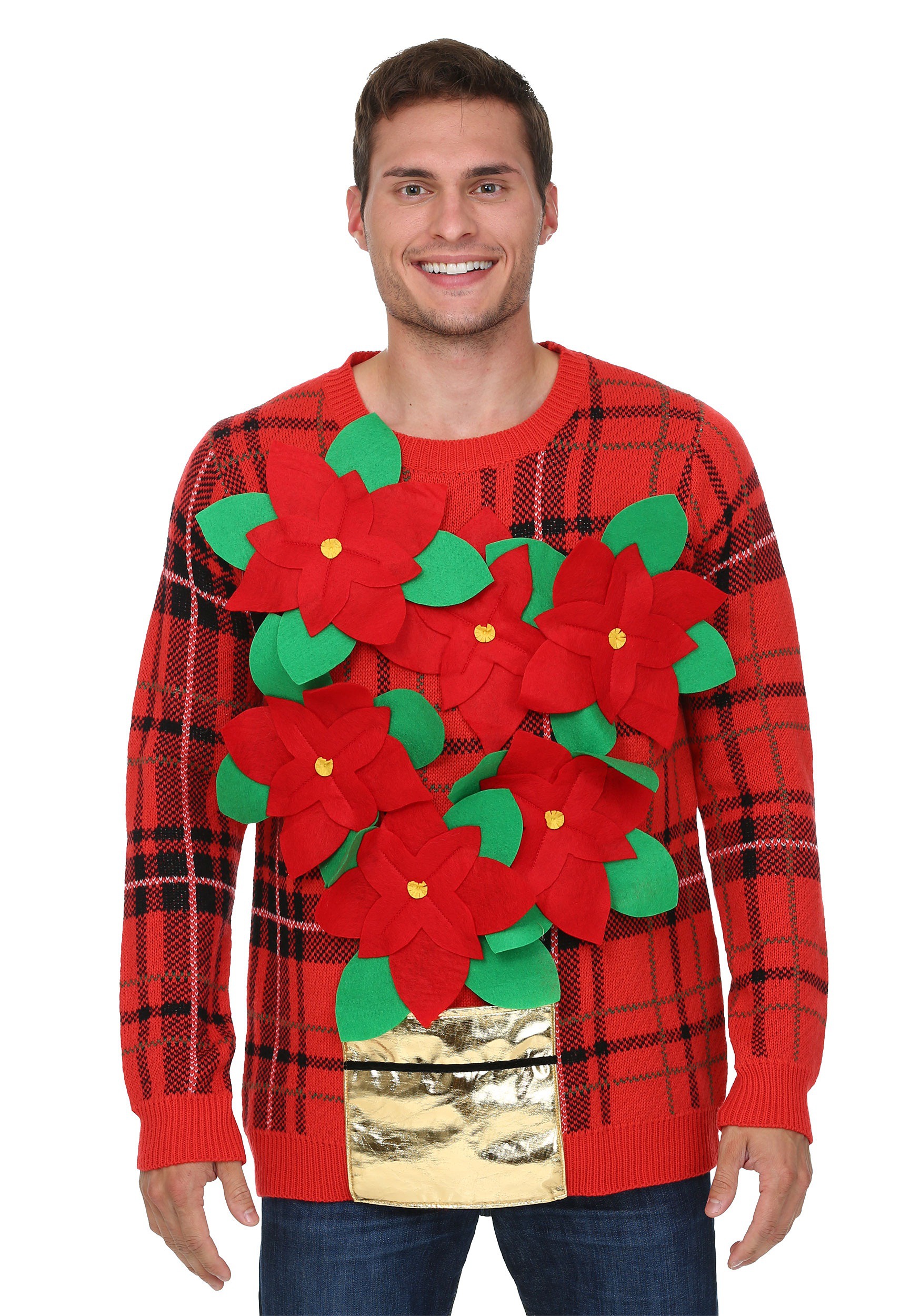 Poinsettia Ugly Christmas Sweater