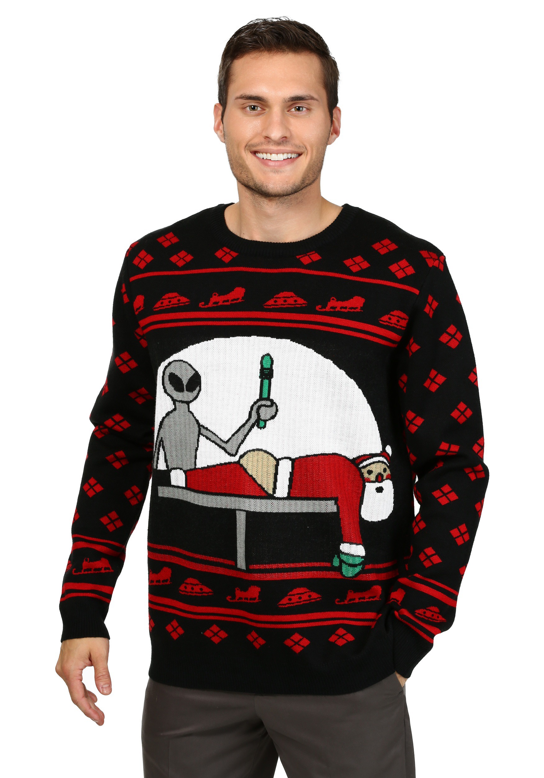 Men's Santa Probe Ugly Christmas Sweater