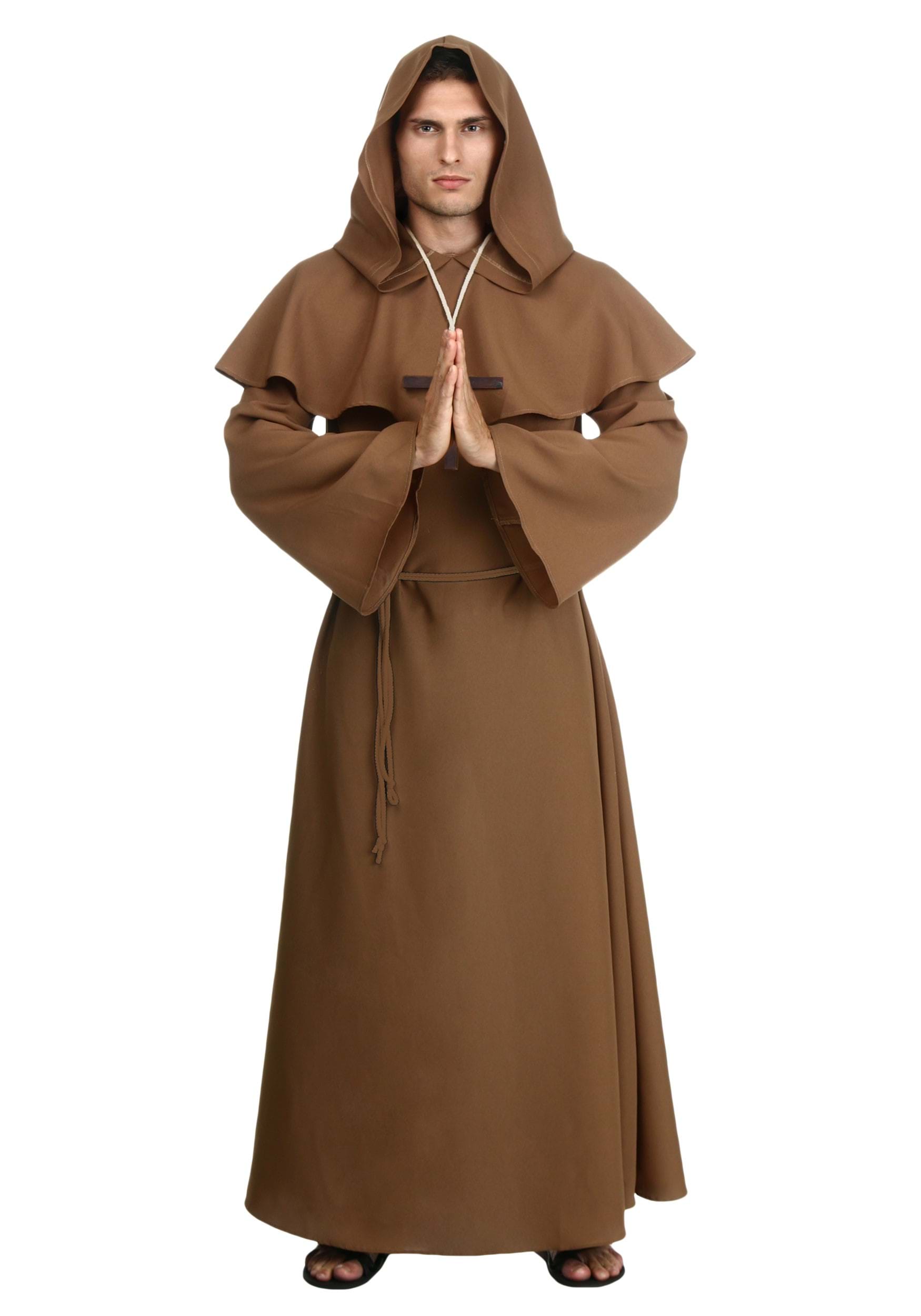 Photos - Fancy Dress ROBE FUN Costumes Plus Size Men's Brown Monk  Costume Brown FUN1863PL 