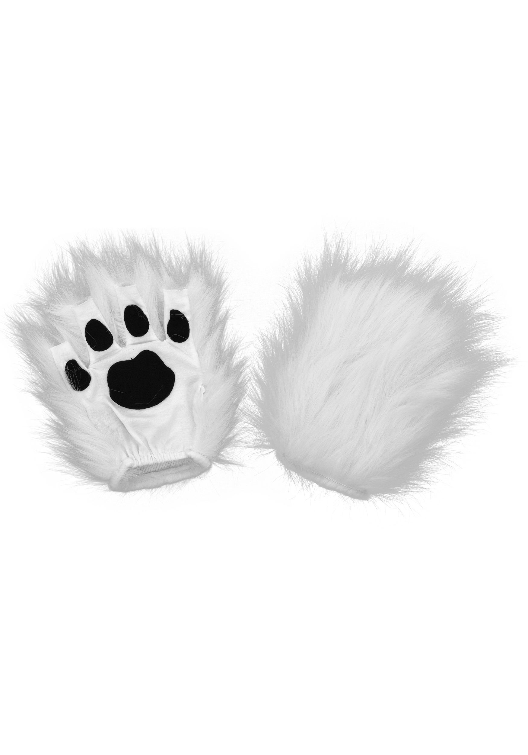 Furry Fingerless White Paws