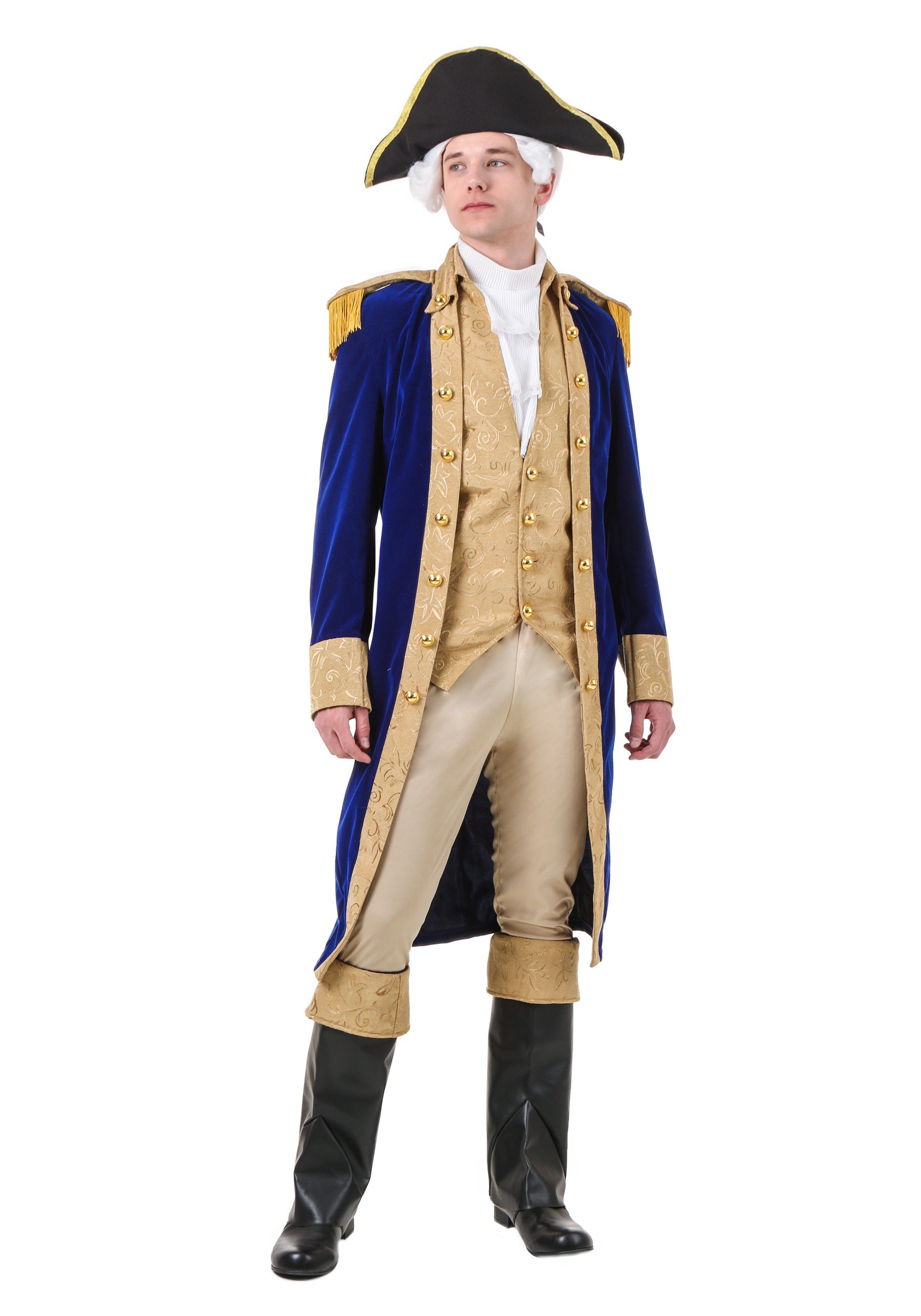 Photos - Fancy Dress FUN Costumes George Washington Plus Size Costume for Men Blue/Orange F