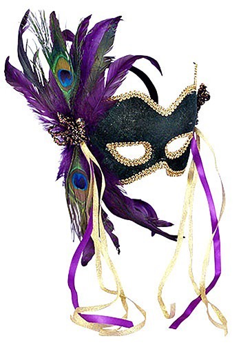 Purple and Emerald Mardi Gras Mask