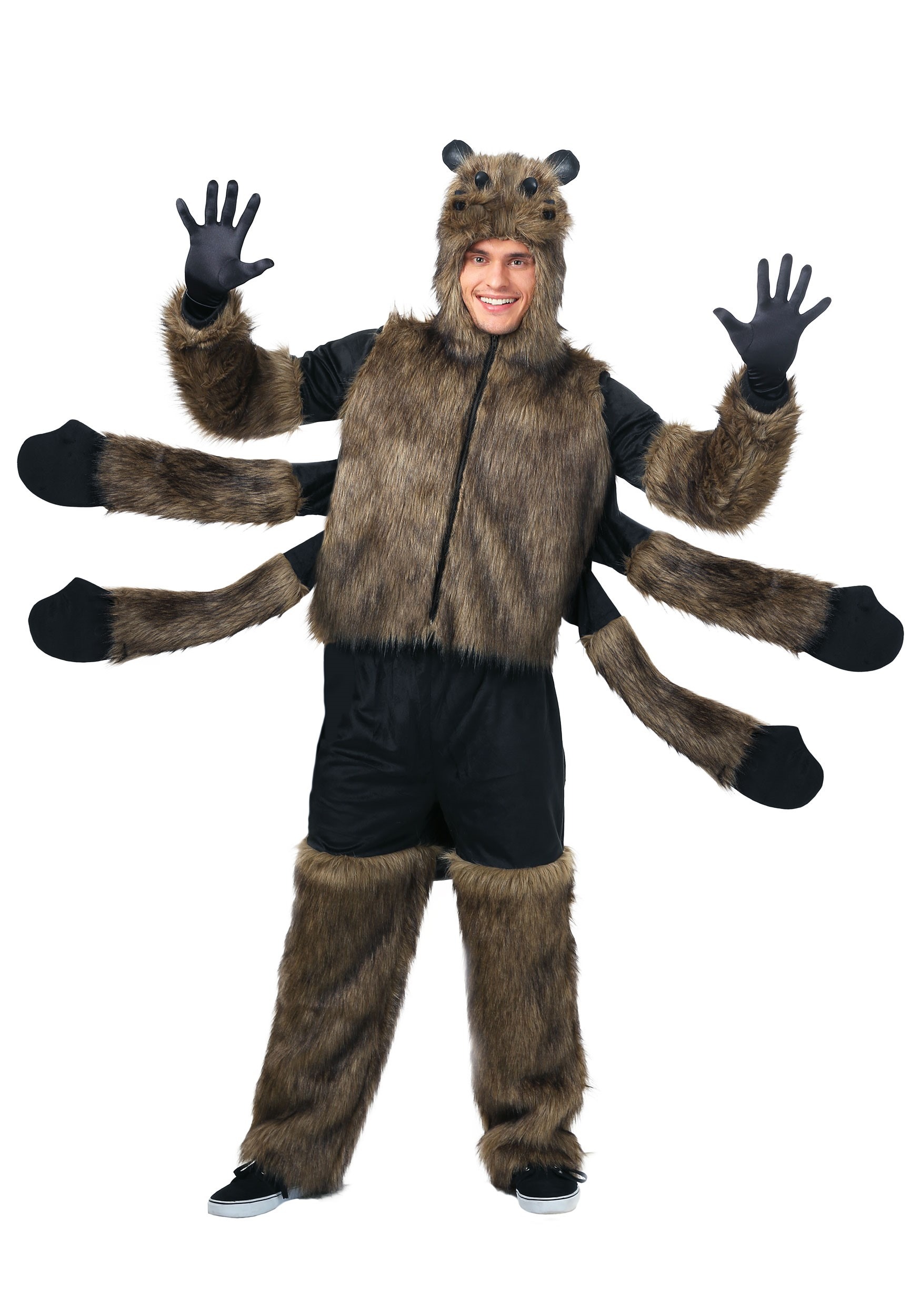 Photos - Fancy Dress FUN Costumes Furry Spider Costume for Adults | Bug Halloween Costumes Blac