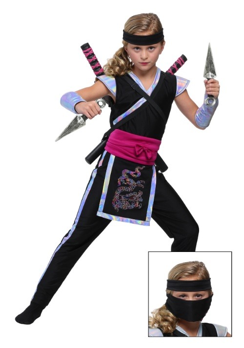 Rainbow Ninja Girls Costume