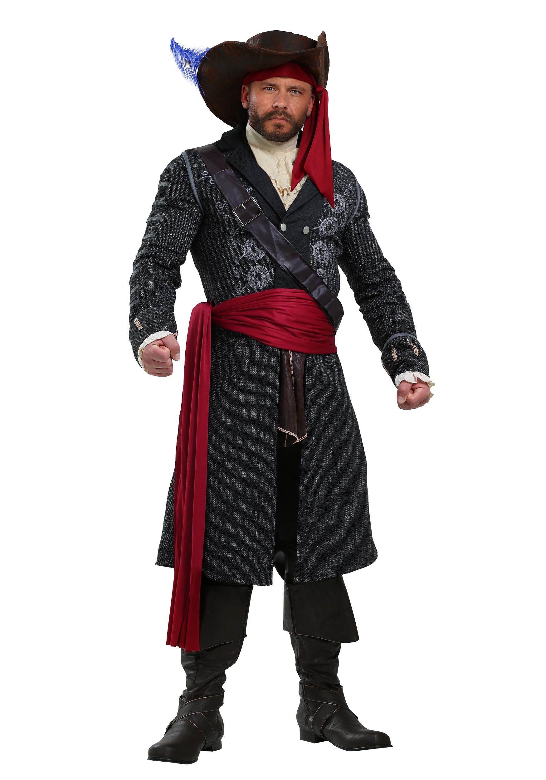 Photos - Fancy Dress FUN Costumes Blackbeard Costume for Adults Black/Red FUN2255AD