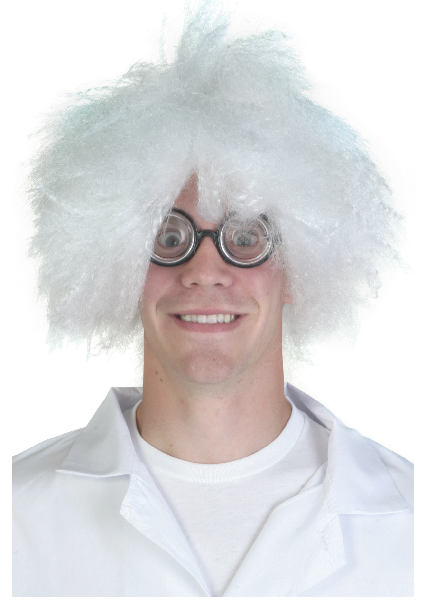 Mad Scientist White Wig for Adults