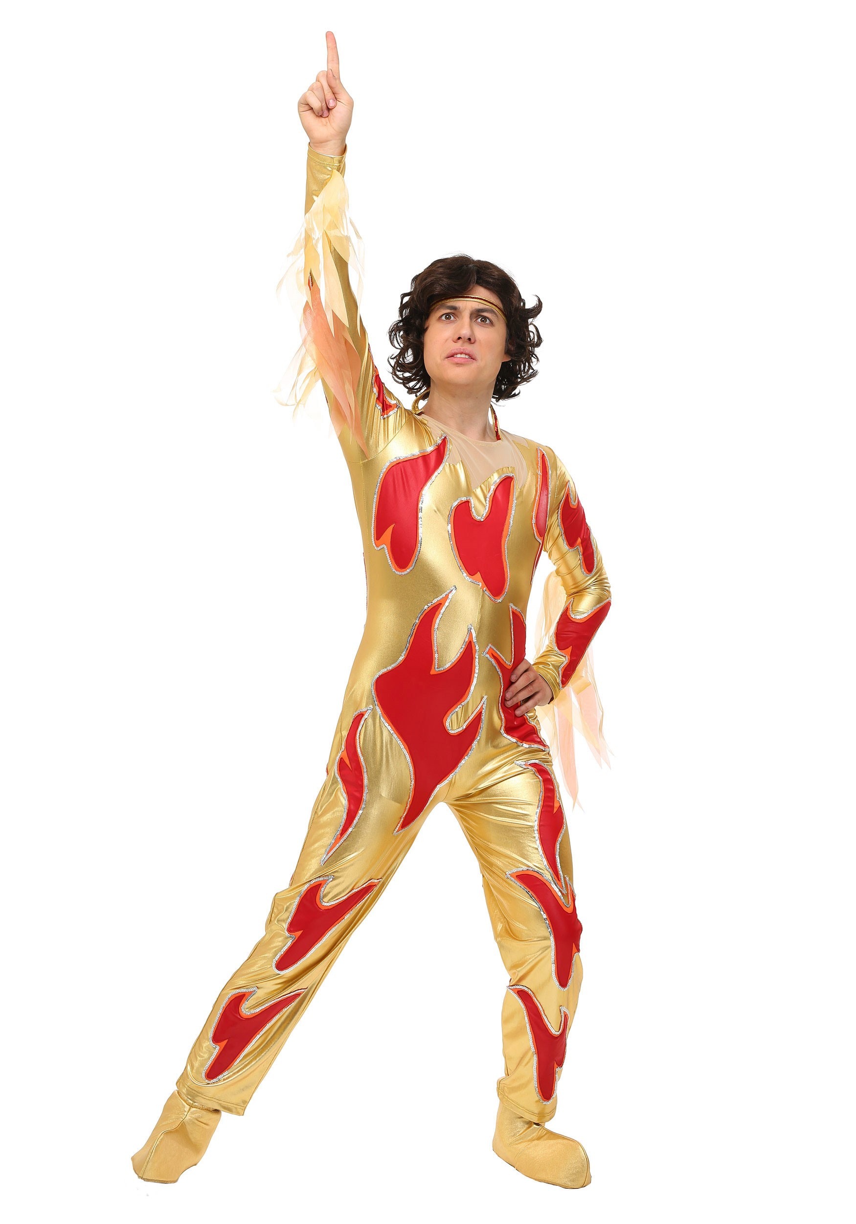 Photos - Fancy Dress Glory FUN Costumes Blades of  Fire Jumpsuit for Men Orange/Red FUN2283A 