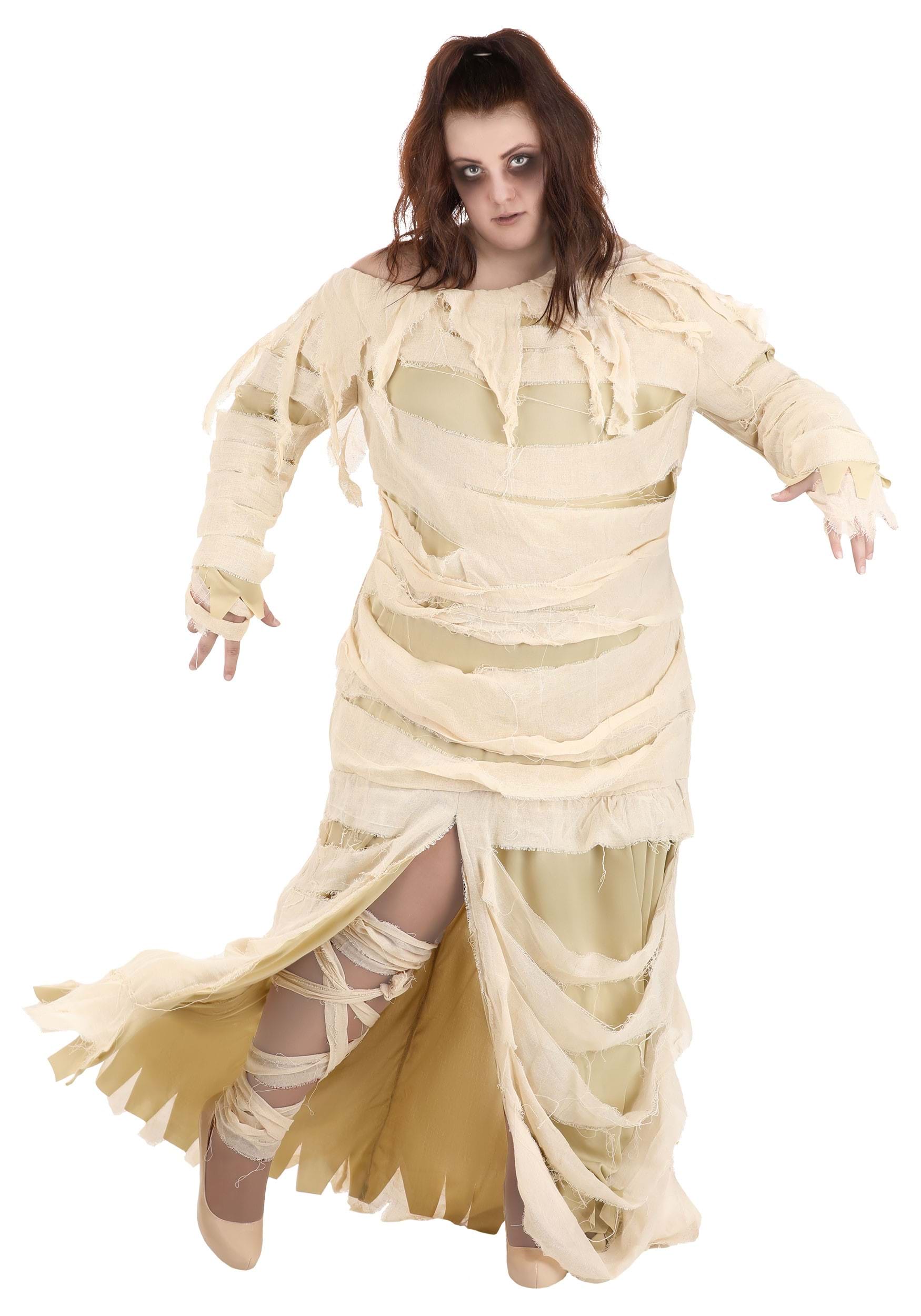 Photos - Fancy Dress FUN Costumes Full Length Mummy Plus Size Costume for Women Brown FUN1211PL