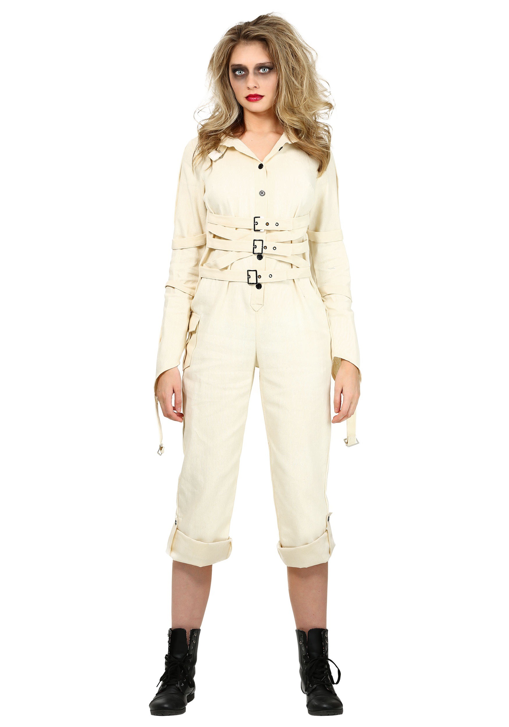 woman in straight jacket