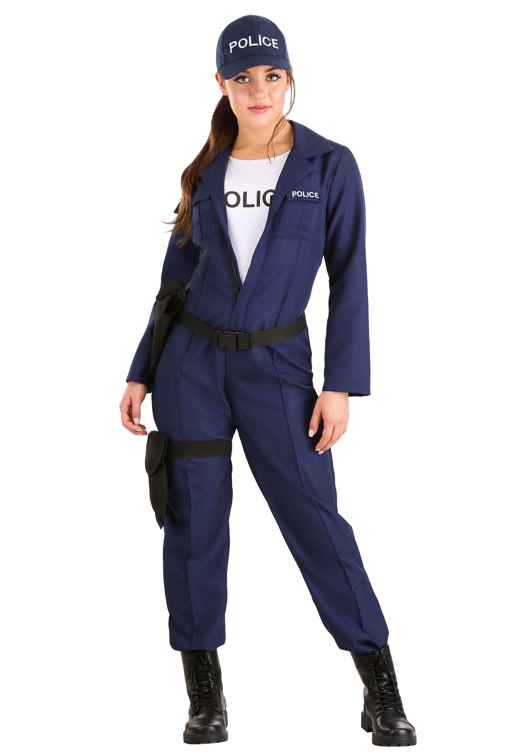 Plus Size Tactical Cop Jumpsuit Costume for Women