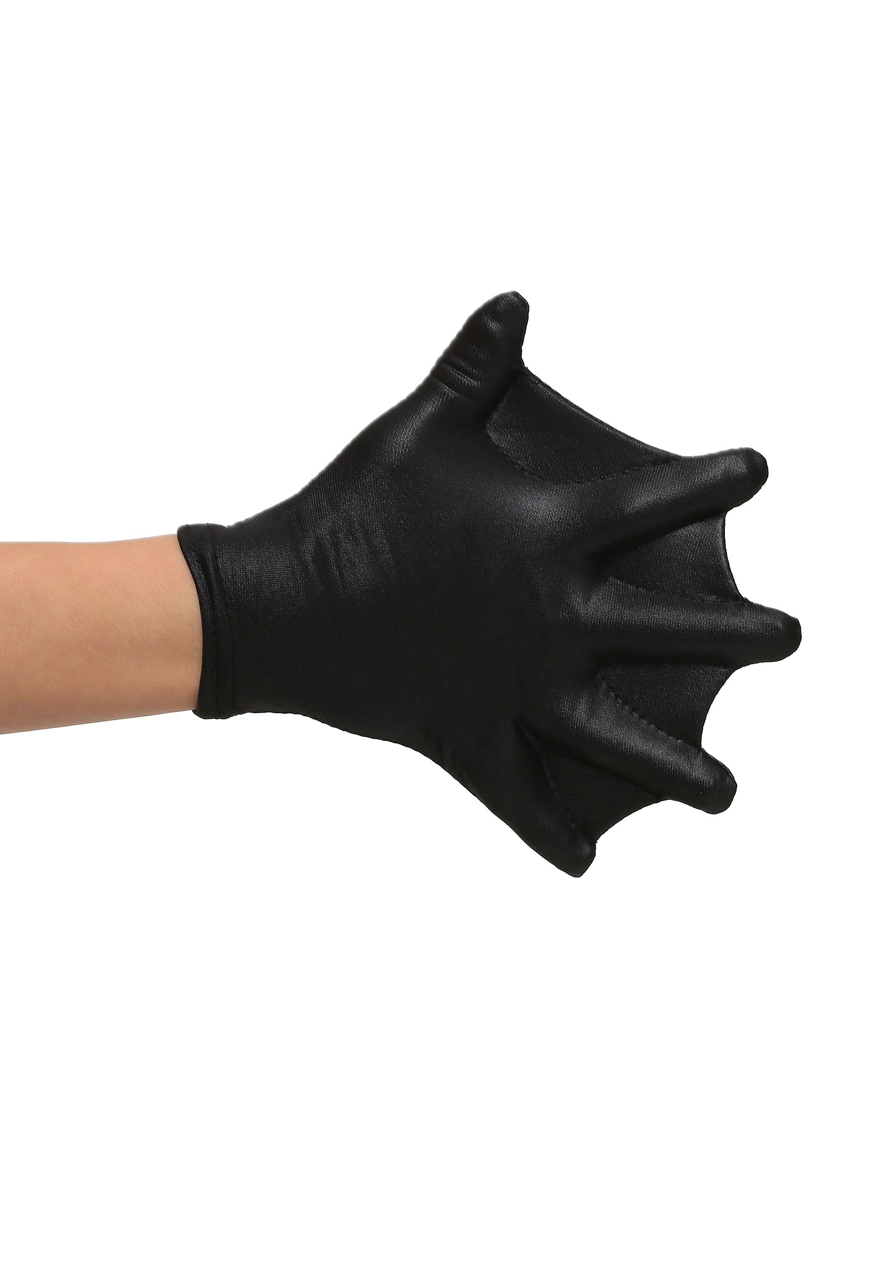 Child Black Webbed Costume Gloves