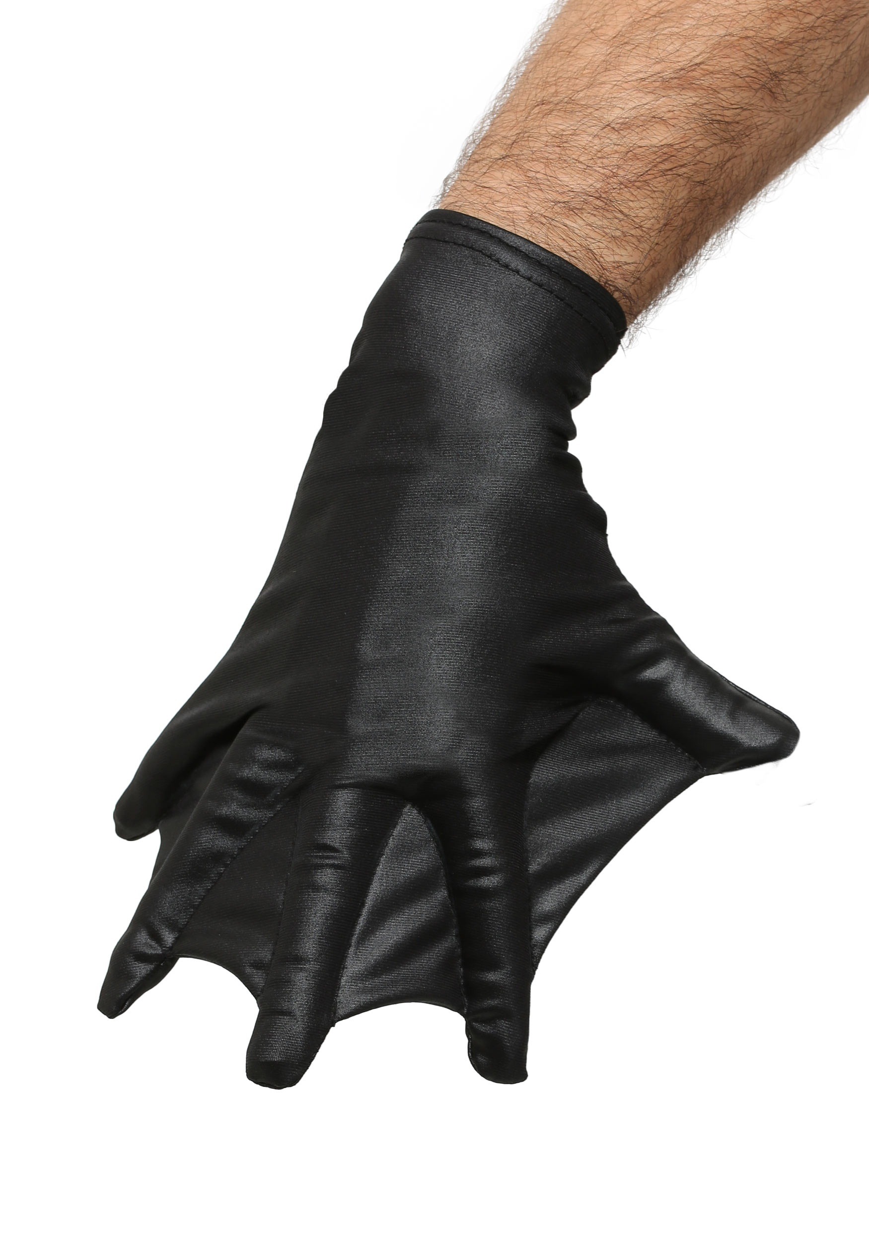 Black Webbed Adult Costume Gloves