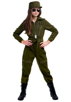Girls Army Flightsuit Costume