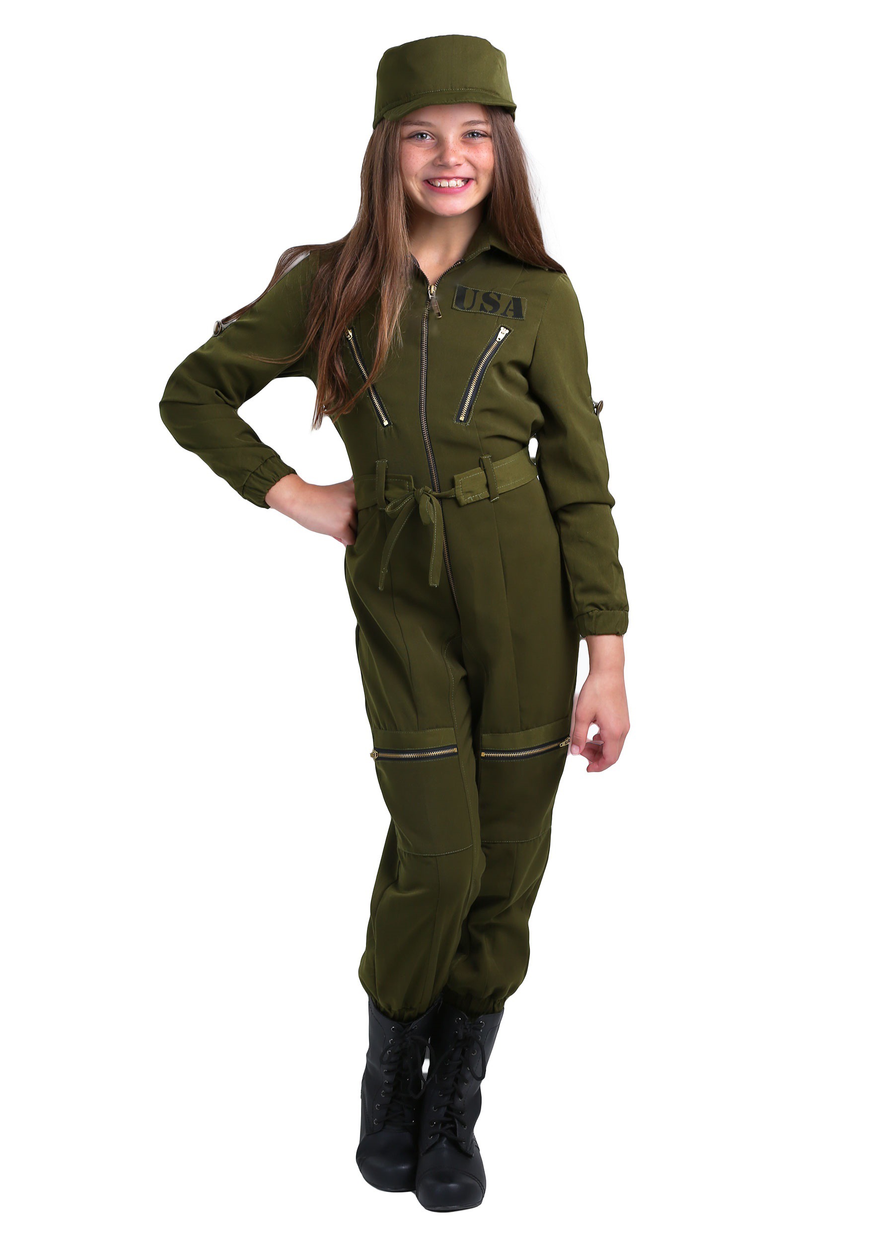Army Flightsuit Girls Costume , Military Costumes , Exclusive