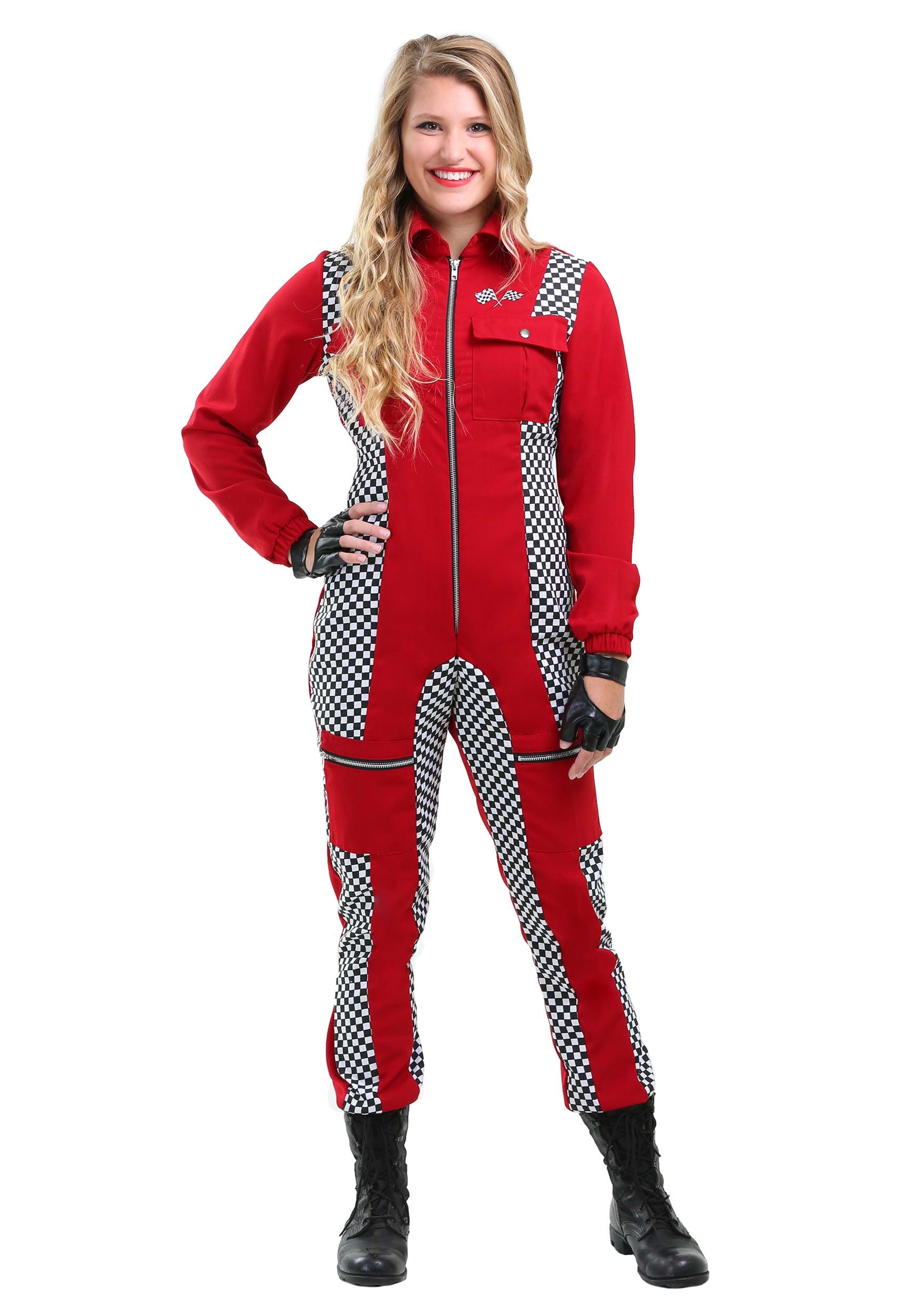 Womens Racer Jumpsuit Costume