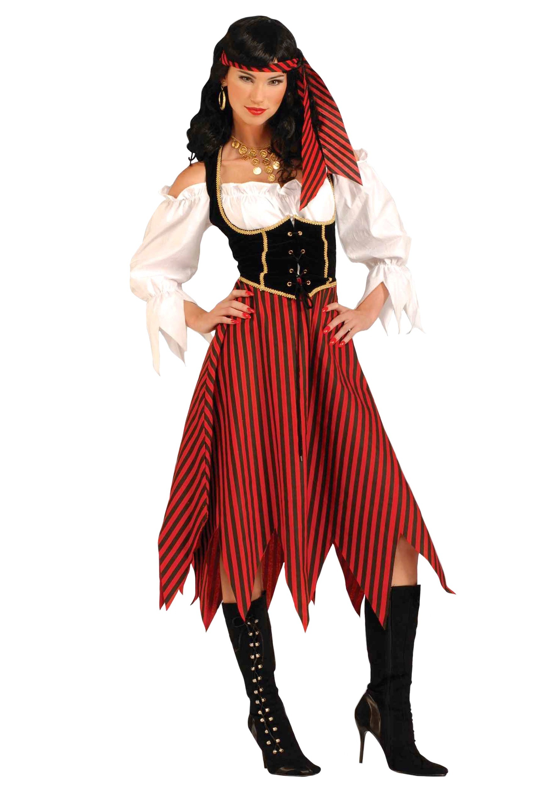 Photos - Fancy Dress Rubies Pirate Maiden Adult Costume Black/Red/White FO60687 