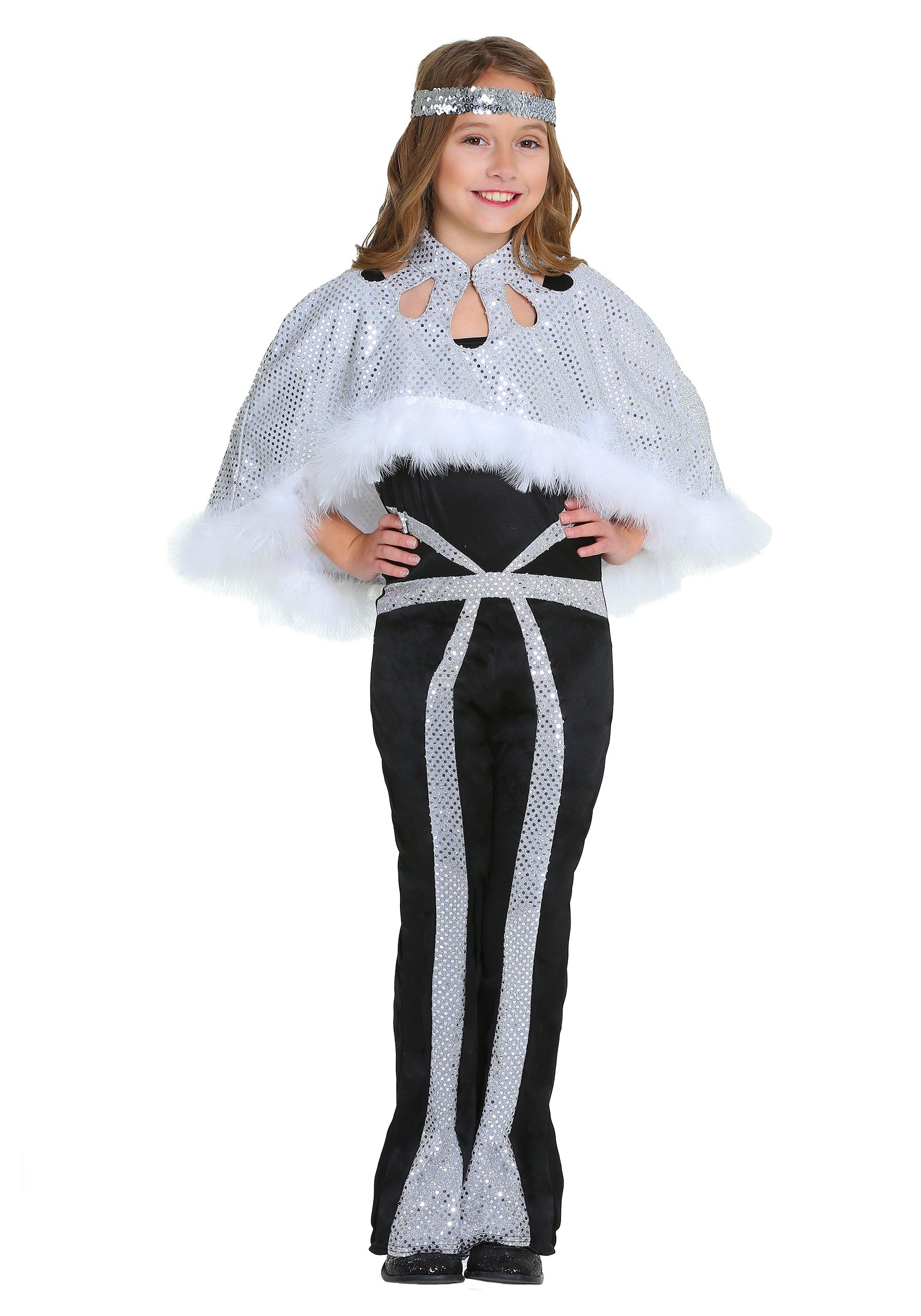 Photos - Fancy Dress FUN Costumes Dazzling Silver Disco Girls Costume Black/Gray FUN2617CH