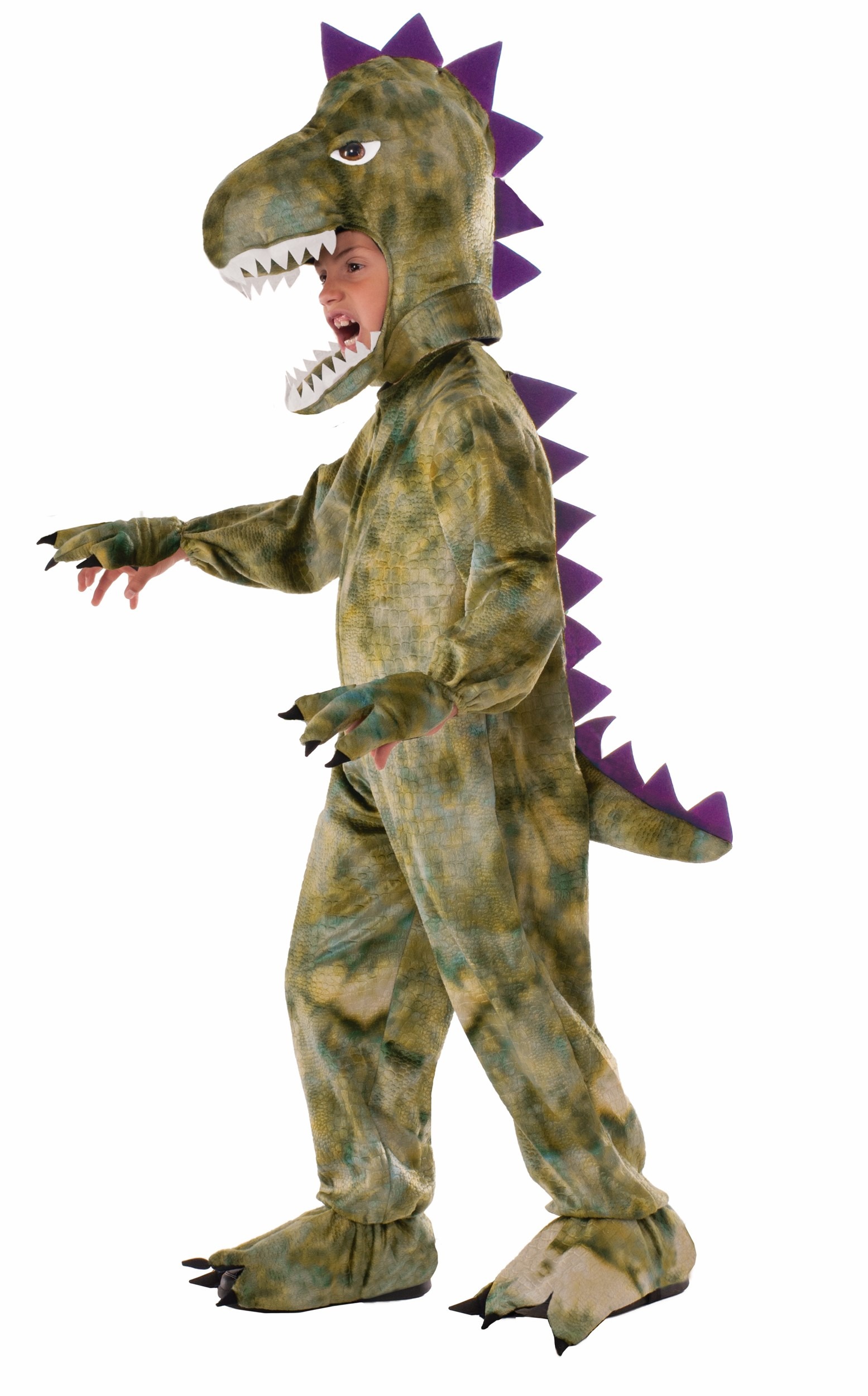 Dinosaur Costume for Children Jumpsuit with Attached Hand and Foot Covers