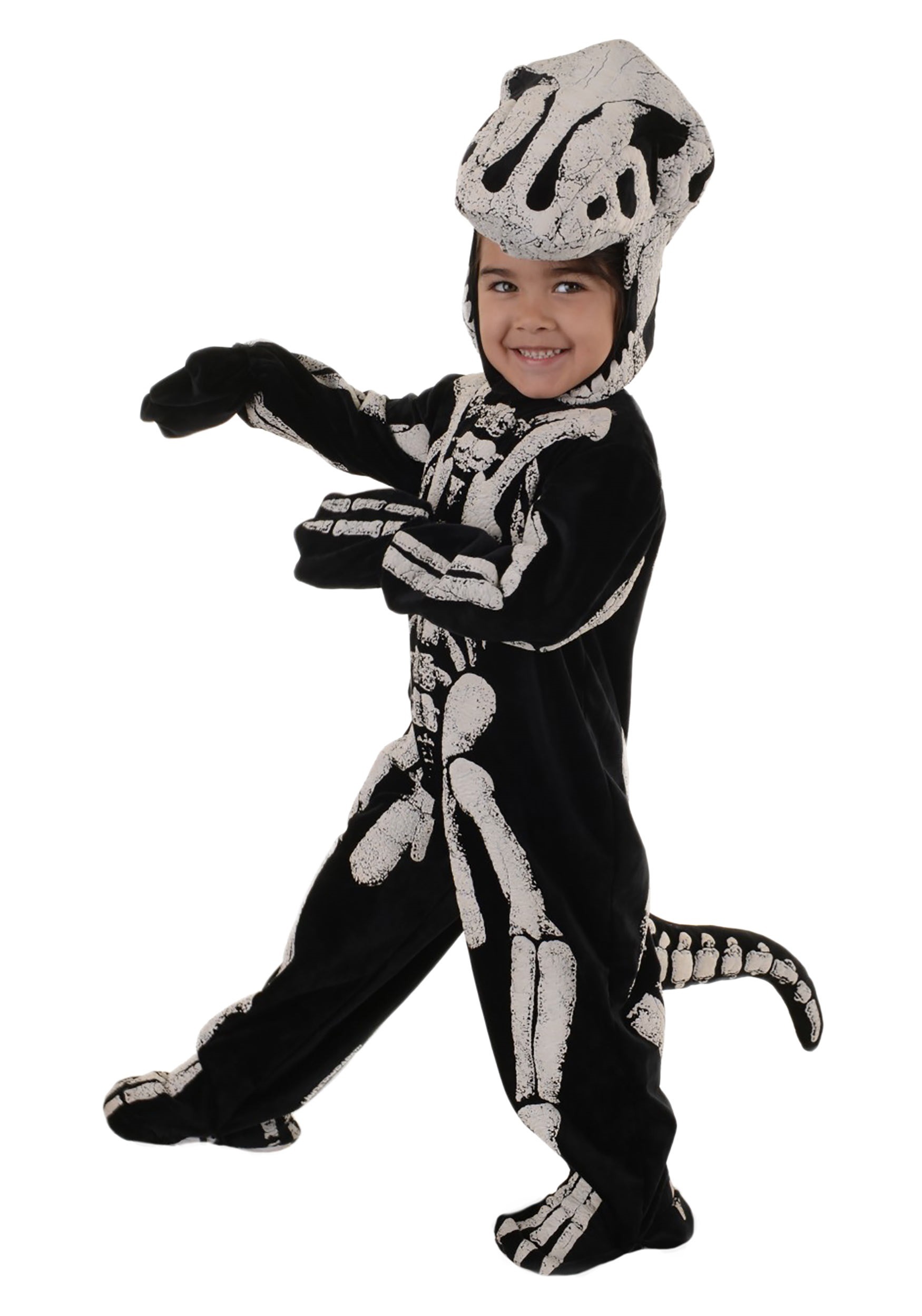 Photos - Fancy Dress T-Rex Underwraps Toddler/Child Kids  Fossil Costume Black/White UN26243 