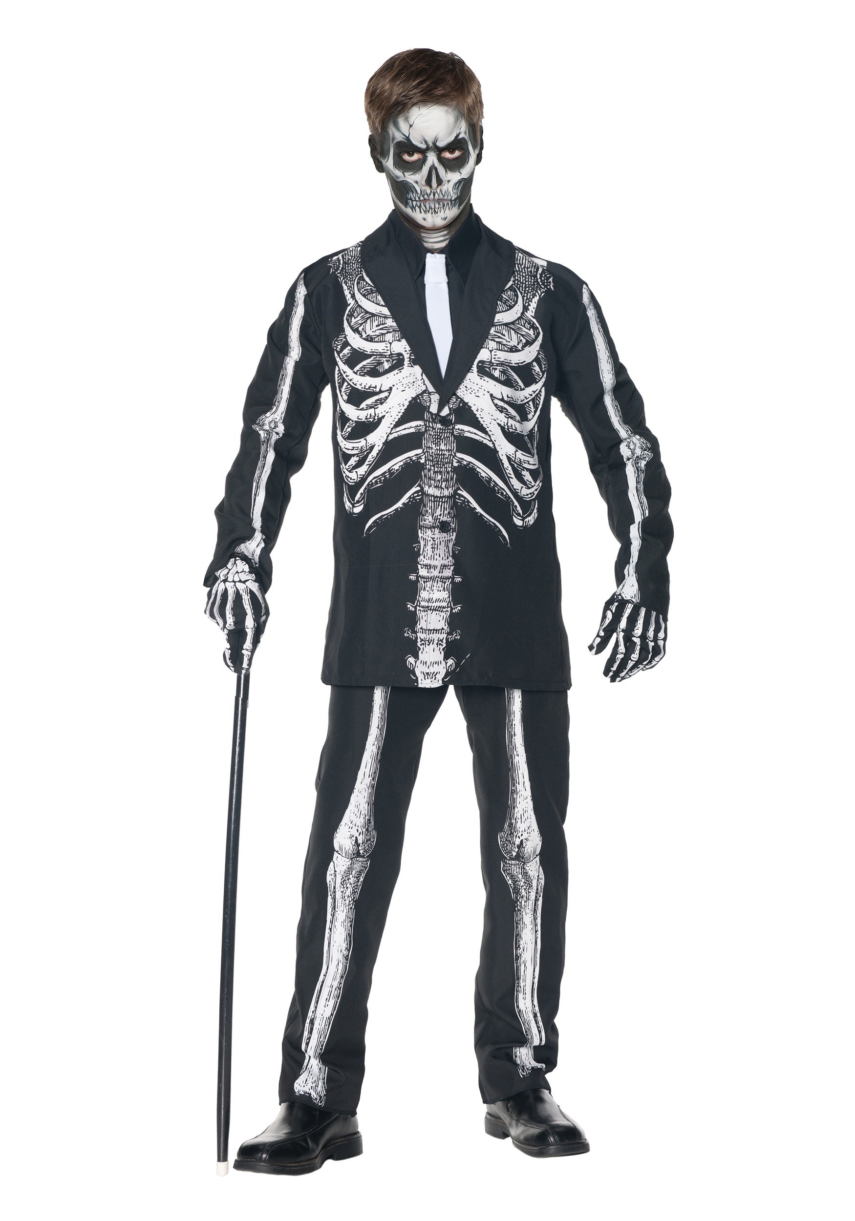 Photos - Fancy Dress Underwraps Skeleton Suit Costume for Boys Black/White UN25856