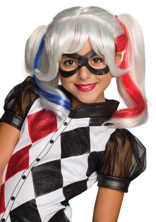 Girls DC Superhero Harley Quinn Wig