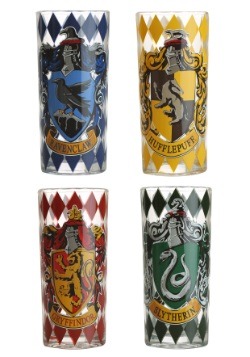 Harry Potter 4pc 10oz Glass Tumbler Set