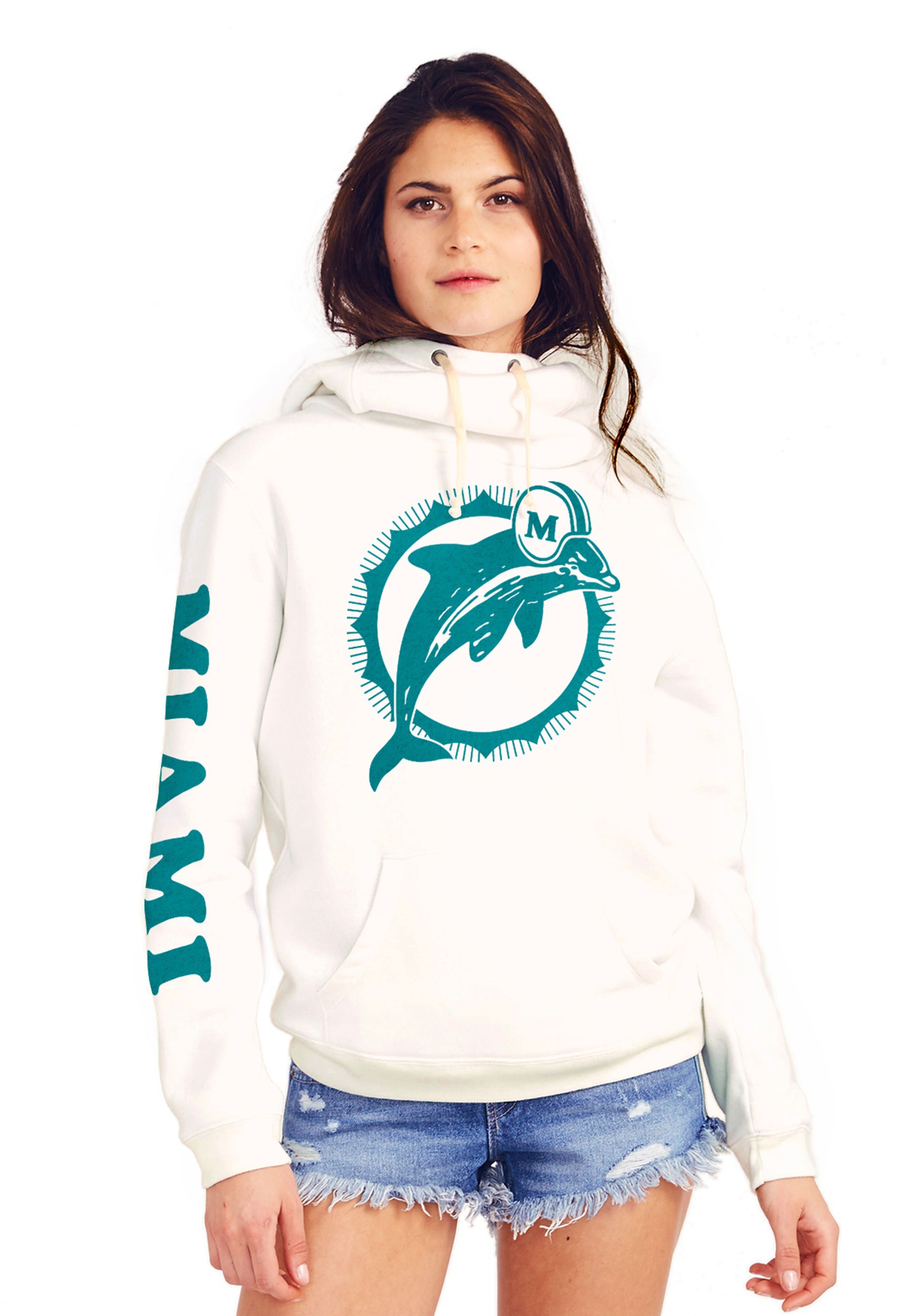 Miami Dolphins Women's Cowl Neck Hooded 