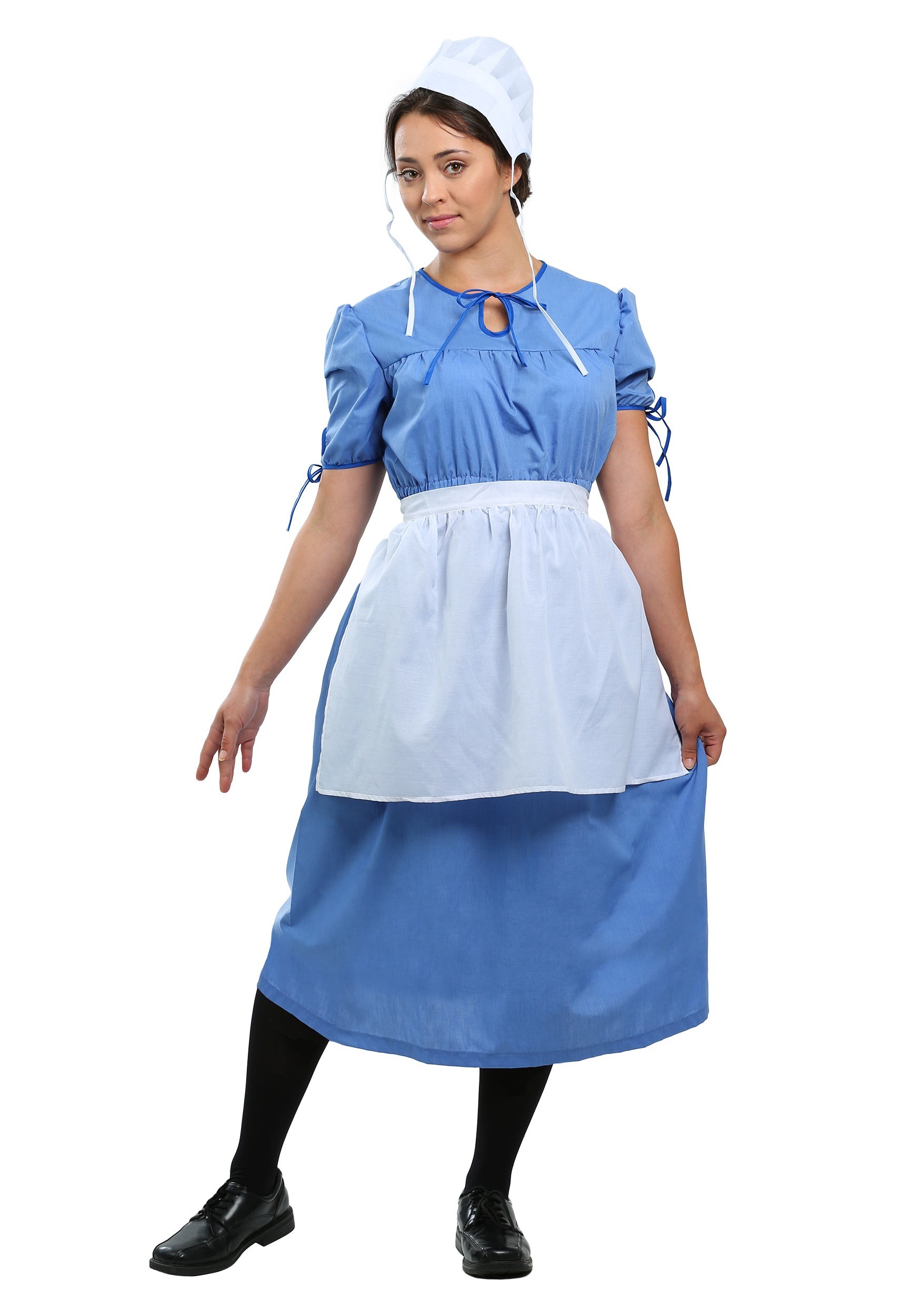 Photos - Fancy Dress FUN Costumes Adult Amish Prairie Costume Dress | Colonial Costumes Blue