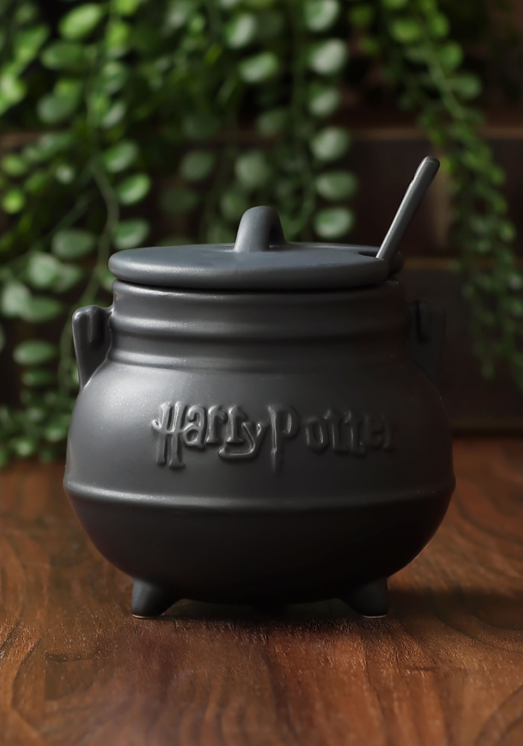 Monogram Harry Potter Black Cauldron Ceramic Soup Mug with Lid And Spoon 