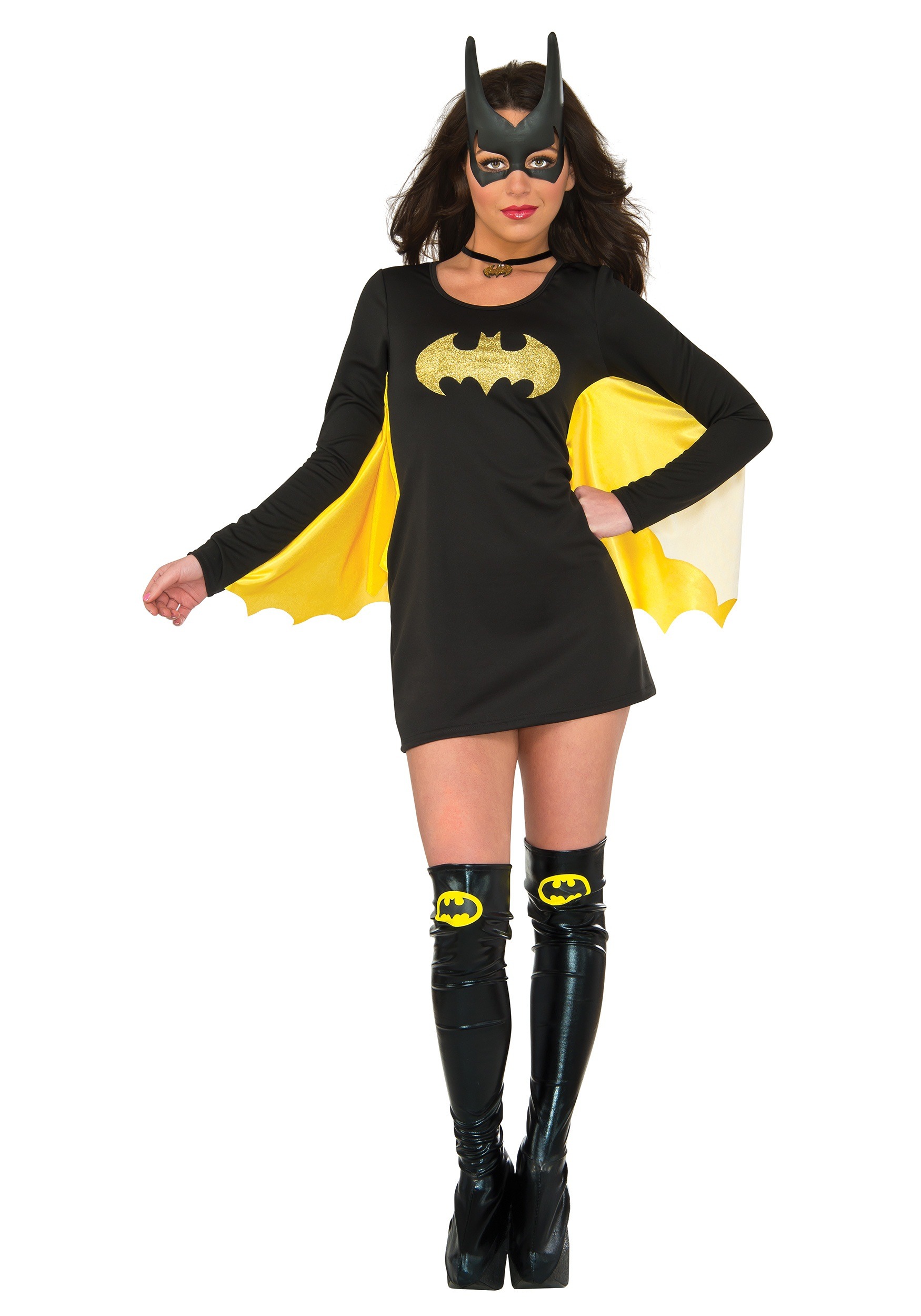 DC Comics Batgirl Womens A-Line Scoop Neck Dress Slim Medium Black