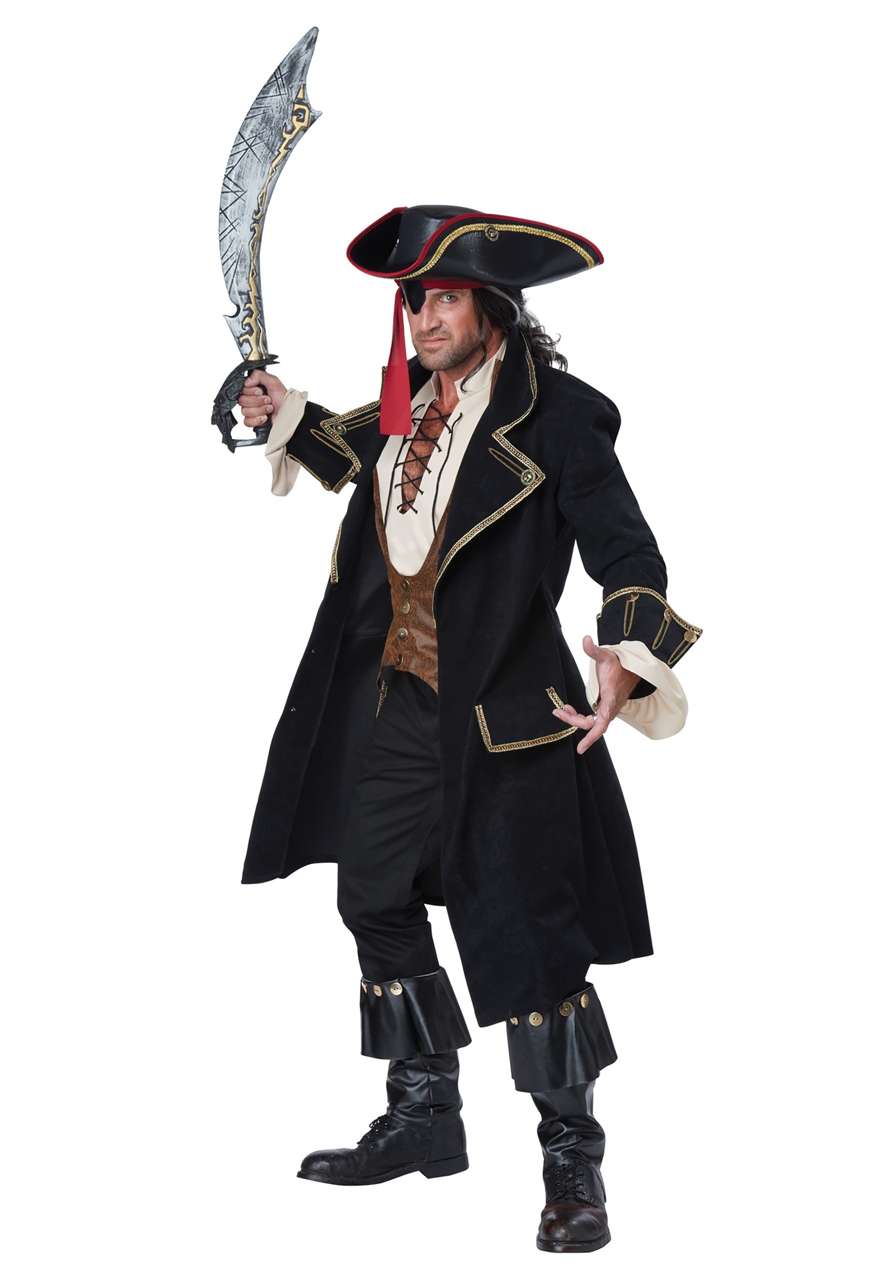 Photos - Fancy Dress California Costume Collection Deluxe Pirate Captain Adult Costume Black 