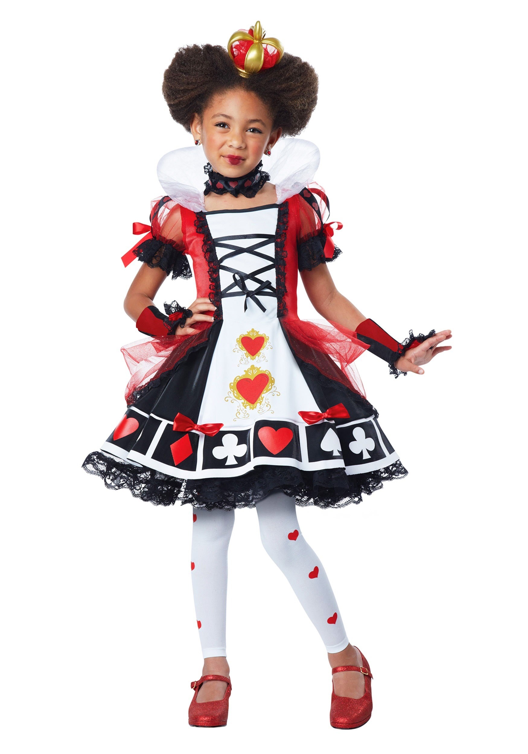 Deluxe Queen of Hearts Costume for Girls