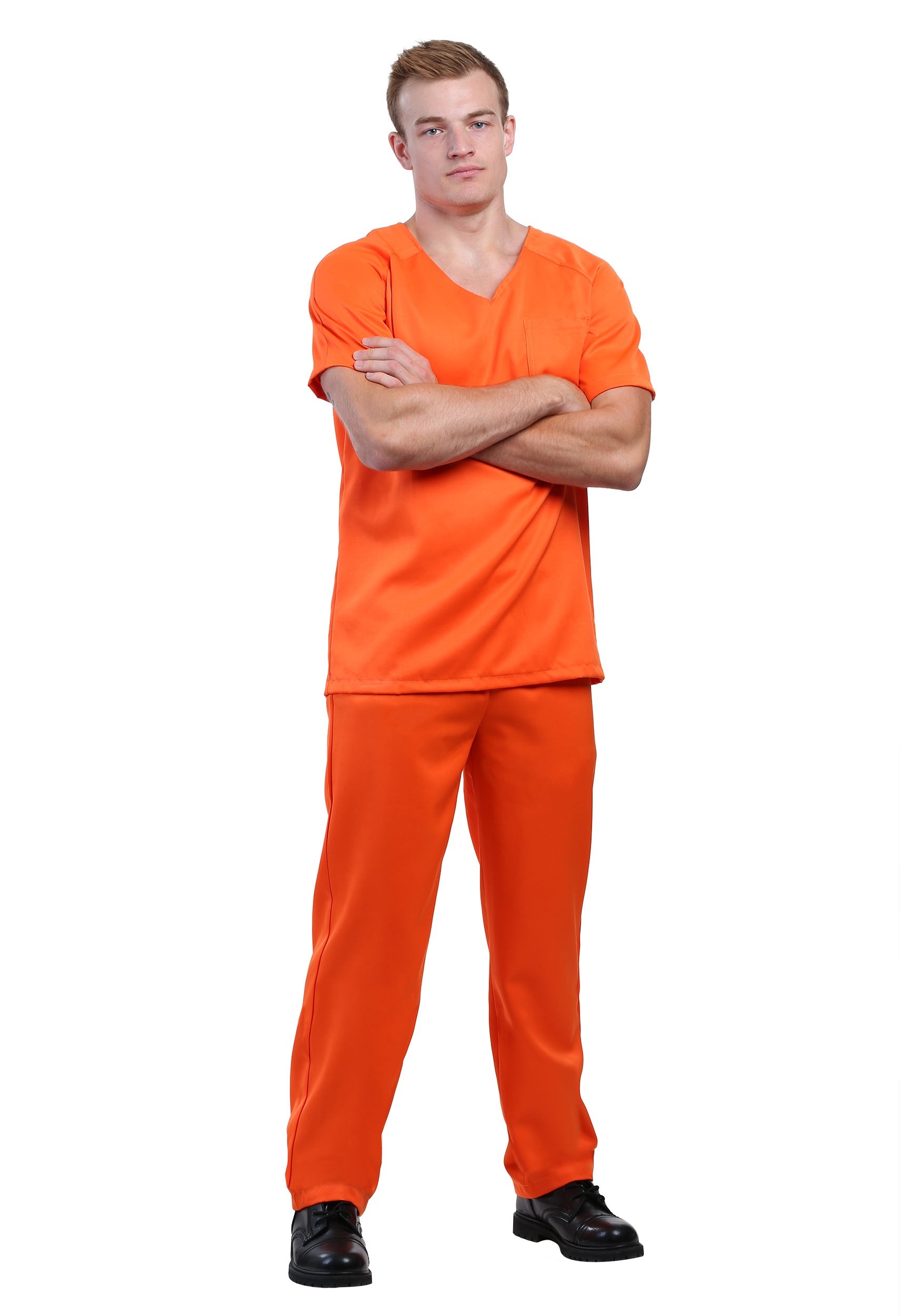 Mens Adult Orange Prisoner