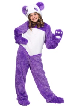 Girl's Furry Purple Panda Costume