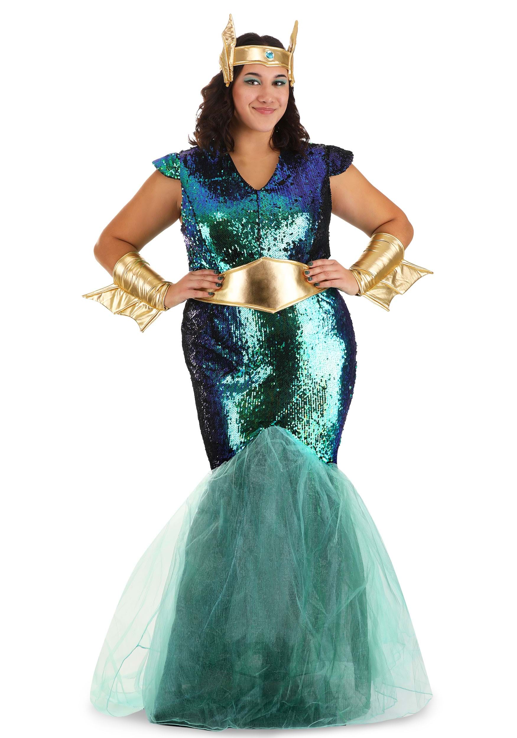Photos - Fancy Dress Siren FUN Costumes Women's Sea  Plus Size Costume Dress Blue FUN3698PL 