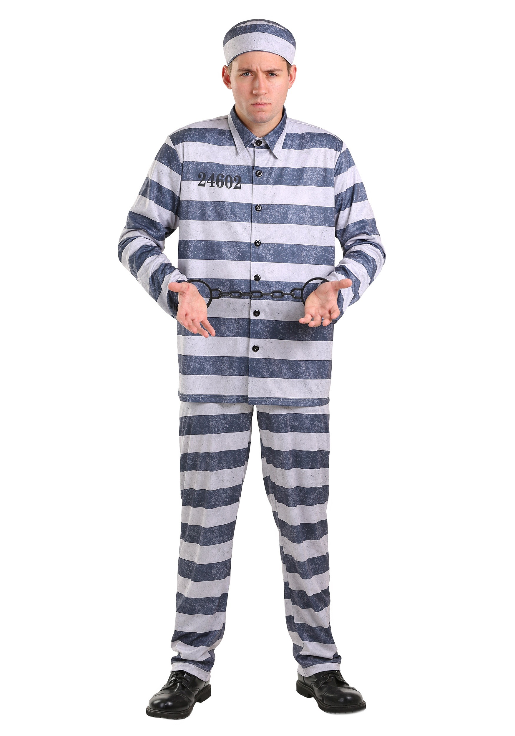 Photos - Fancy Dress Vintage FUN Costumes Plus Size  Prisoner Costume Gray FUN2895PL 