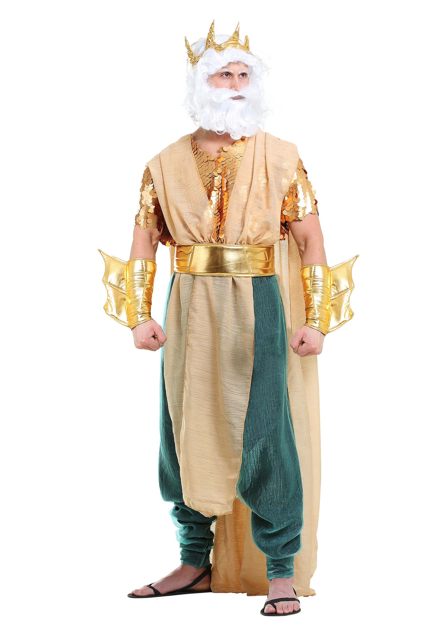 Photos - Fancy Dress Poseidon FUN Costumes  Costume for Men | Exclusive | Made By Us Brown/G 