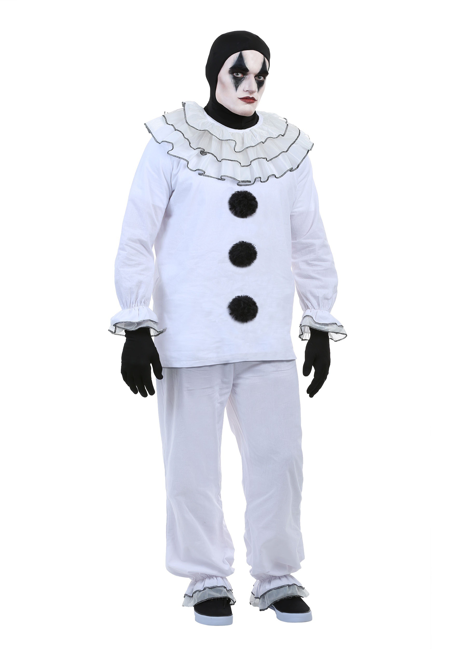 Photos - Fancy Dress Vintage FUN Costumes  Pierrot Clown Costume for Men Black/White FUN3696 
