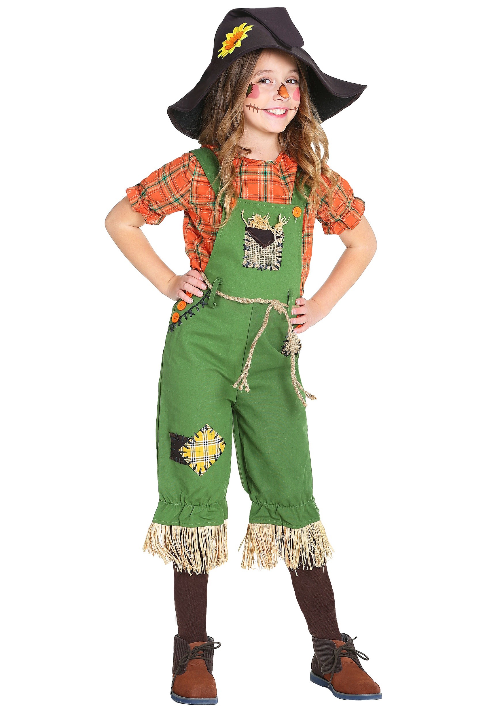 Photos - Fancy Dress FUN Costumes Scarecrow Costume for Girls Orange/Green FUN0247CH