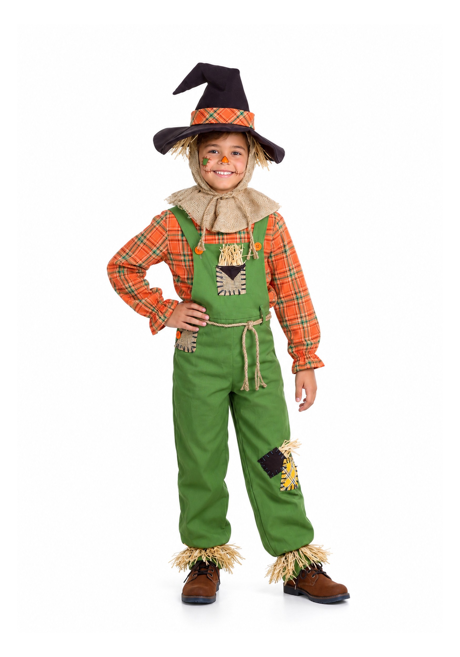 Green Overalls Scarecrow Costume for Boys | Scarecrow Costumes